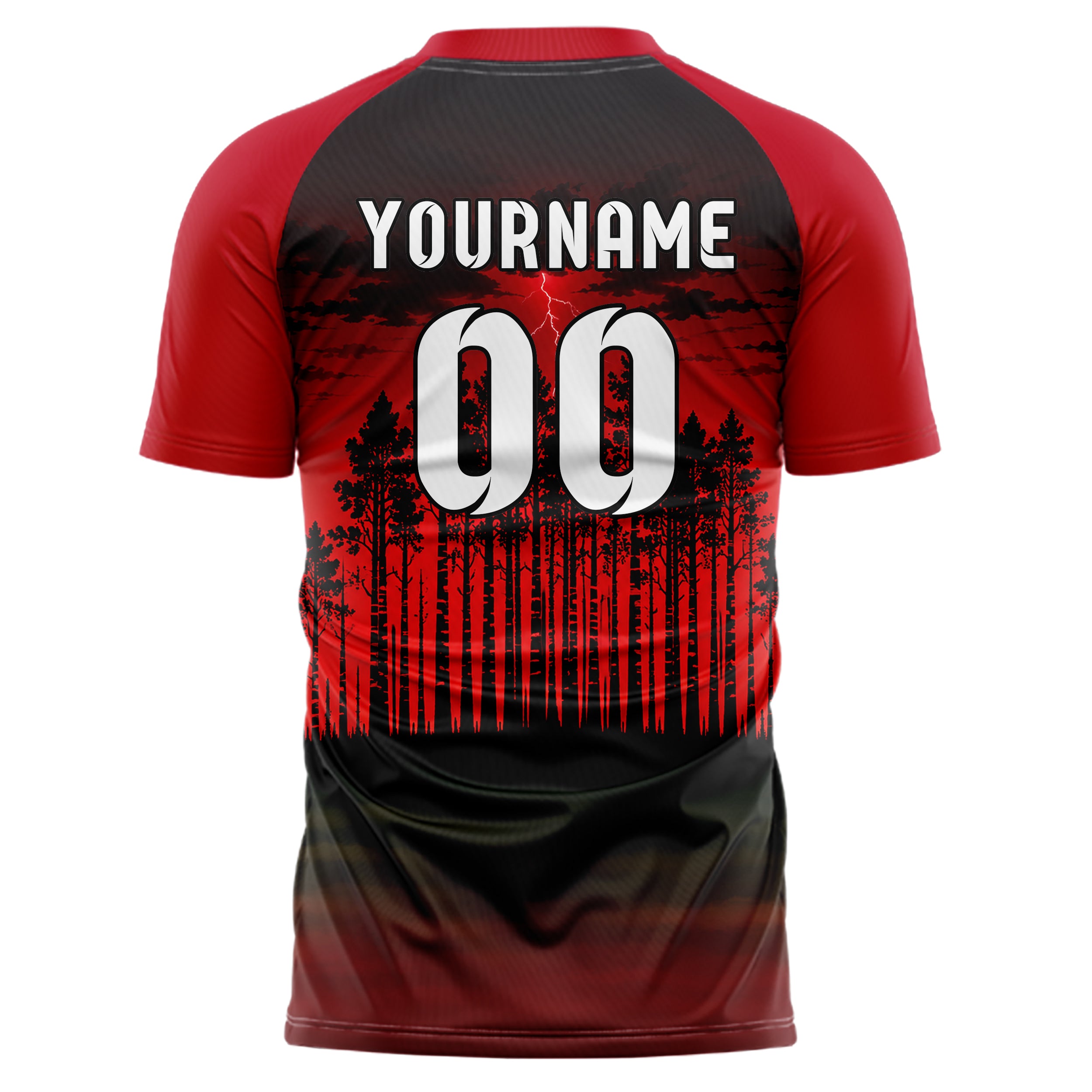 Schwarz Birch Forest Skyline Design 15-0537 individuelles Fußballtrikot back
