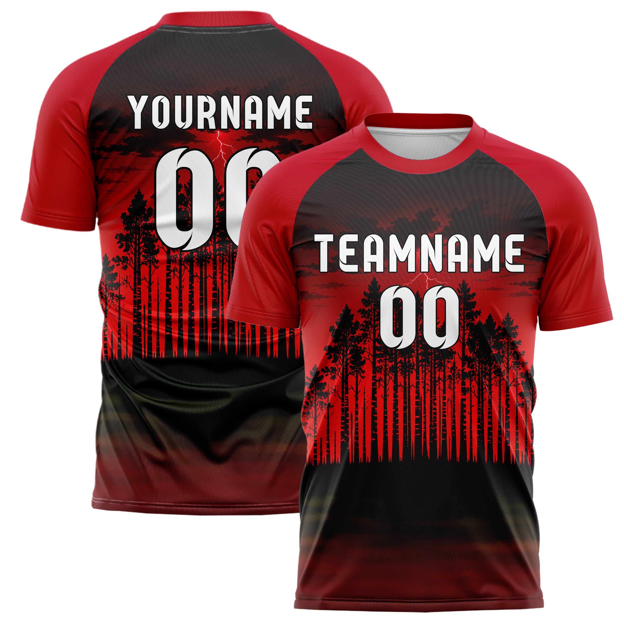 Schwarz Birch Forest Skyline Design 15-0537 individuelles Fußballtrikot main