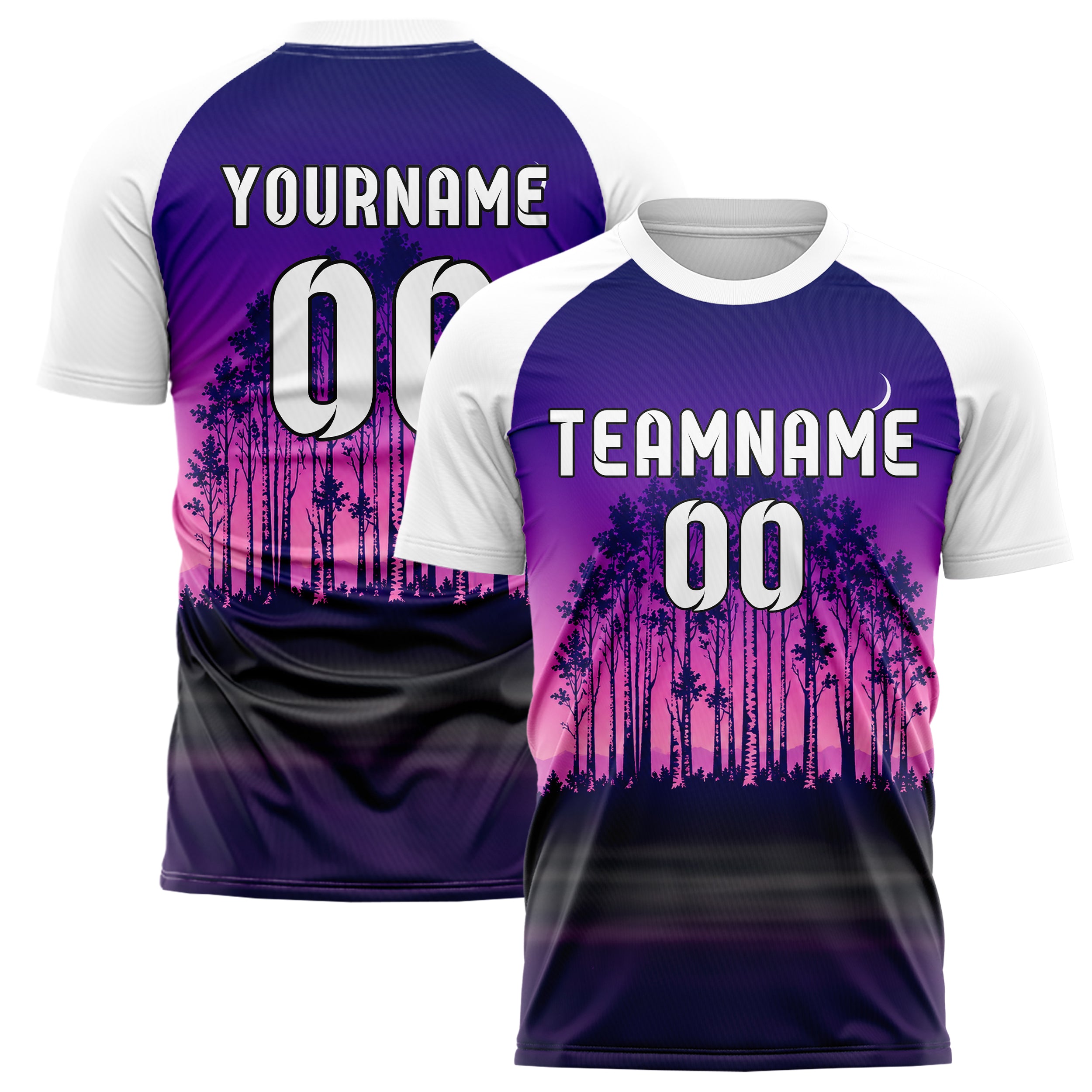 Lila Birch Forest Skyline Design 15-0536 individuelles Fußballtrikot main
