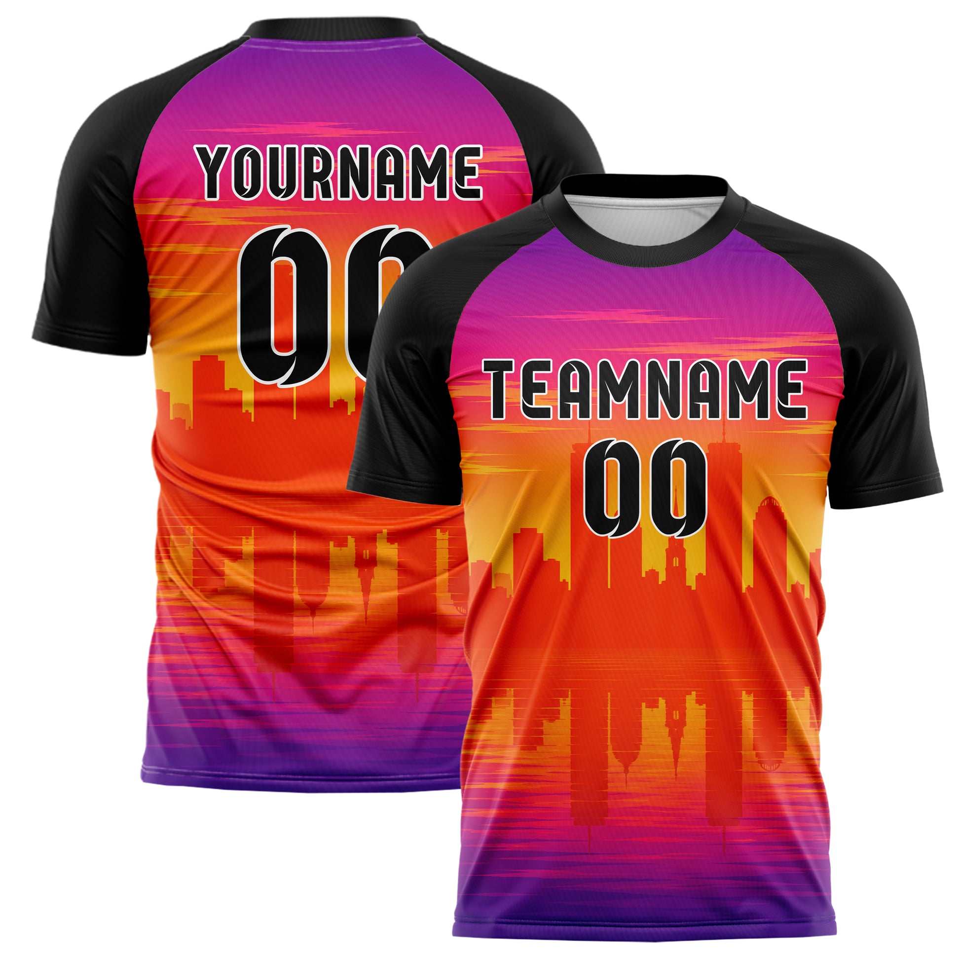 Orange Boston Skyline Design 15-0062 individuelles Fußballtrikot main