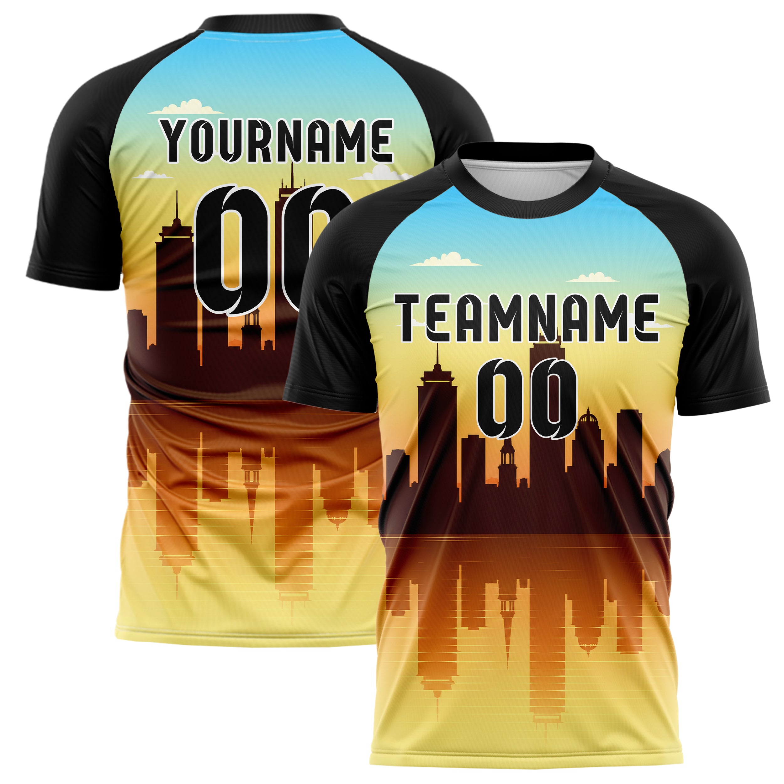 Gelb Boston Skyline Design 15-0065 individuelles Fußballtrikot main