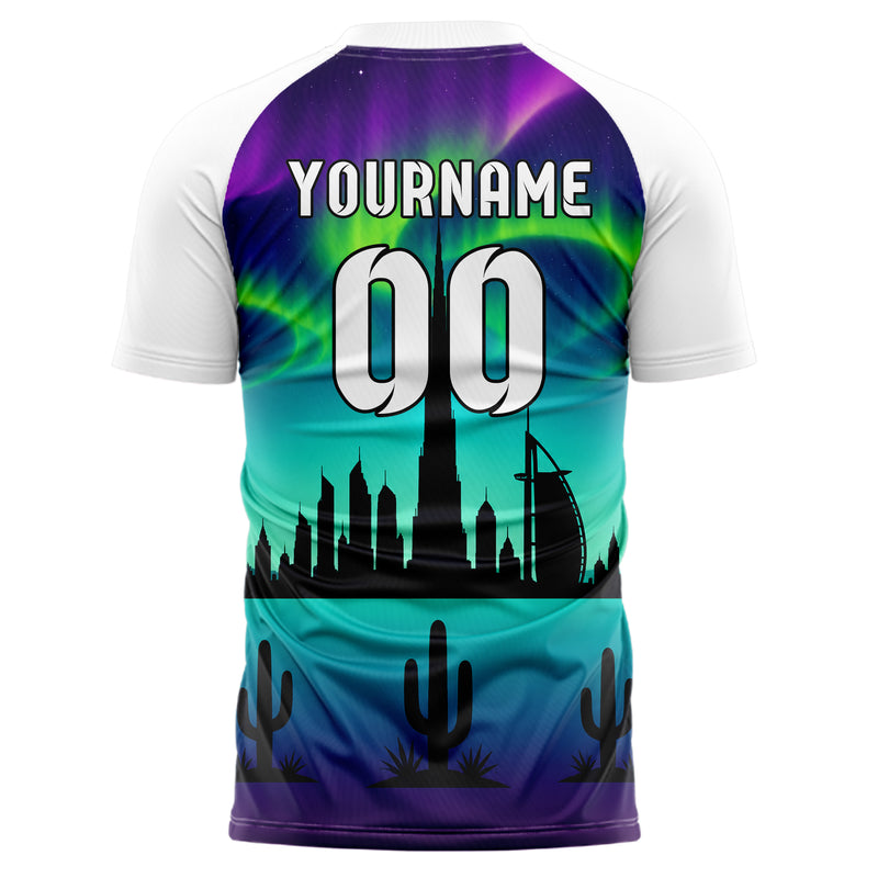 Petrol Burj Khalifa Skyline Design 15-0320 individuelles Fußballtrikot back