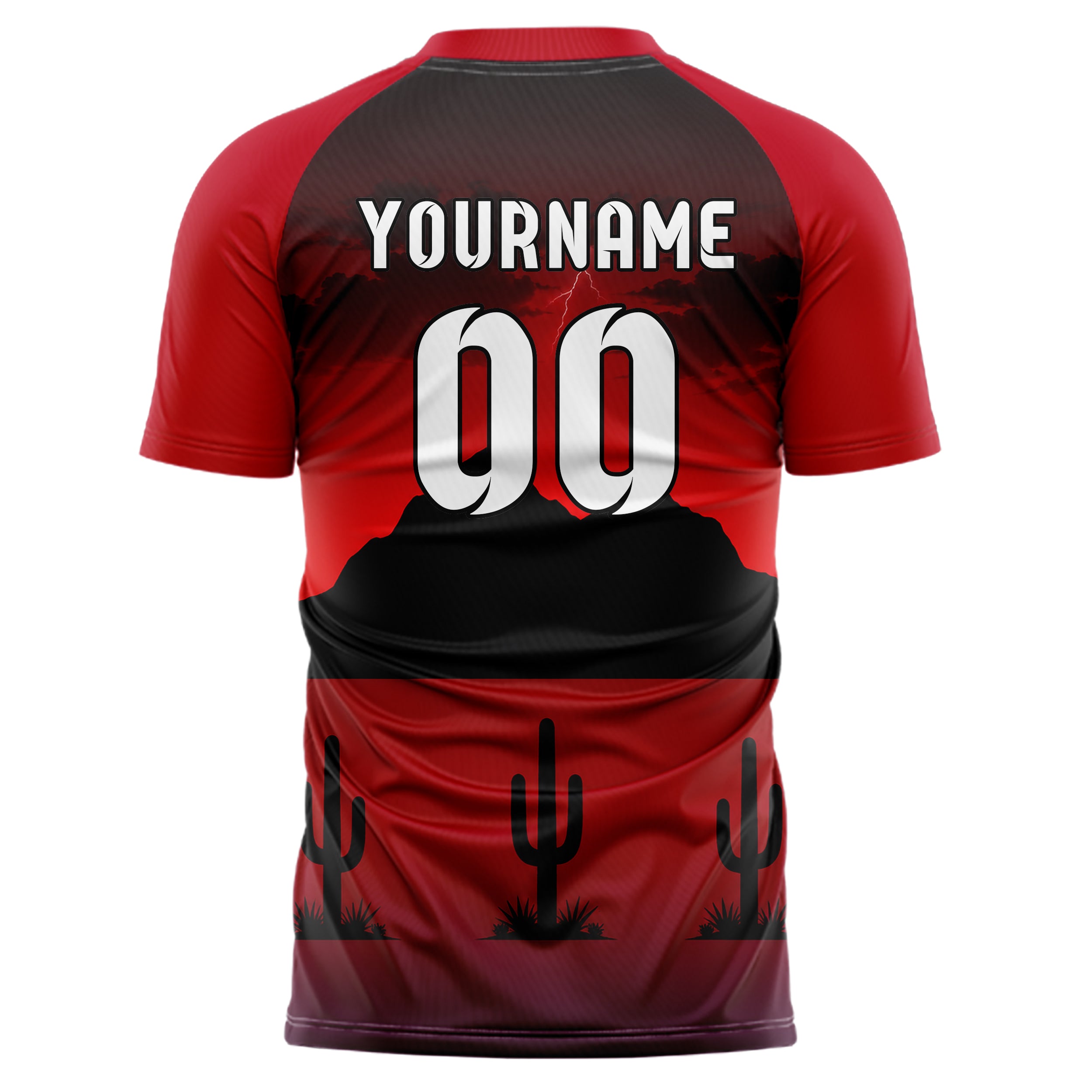 Schwarz Camelback Mountain Skyline Design 15-0327 individuelles Fußballtrikot back
