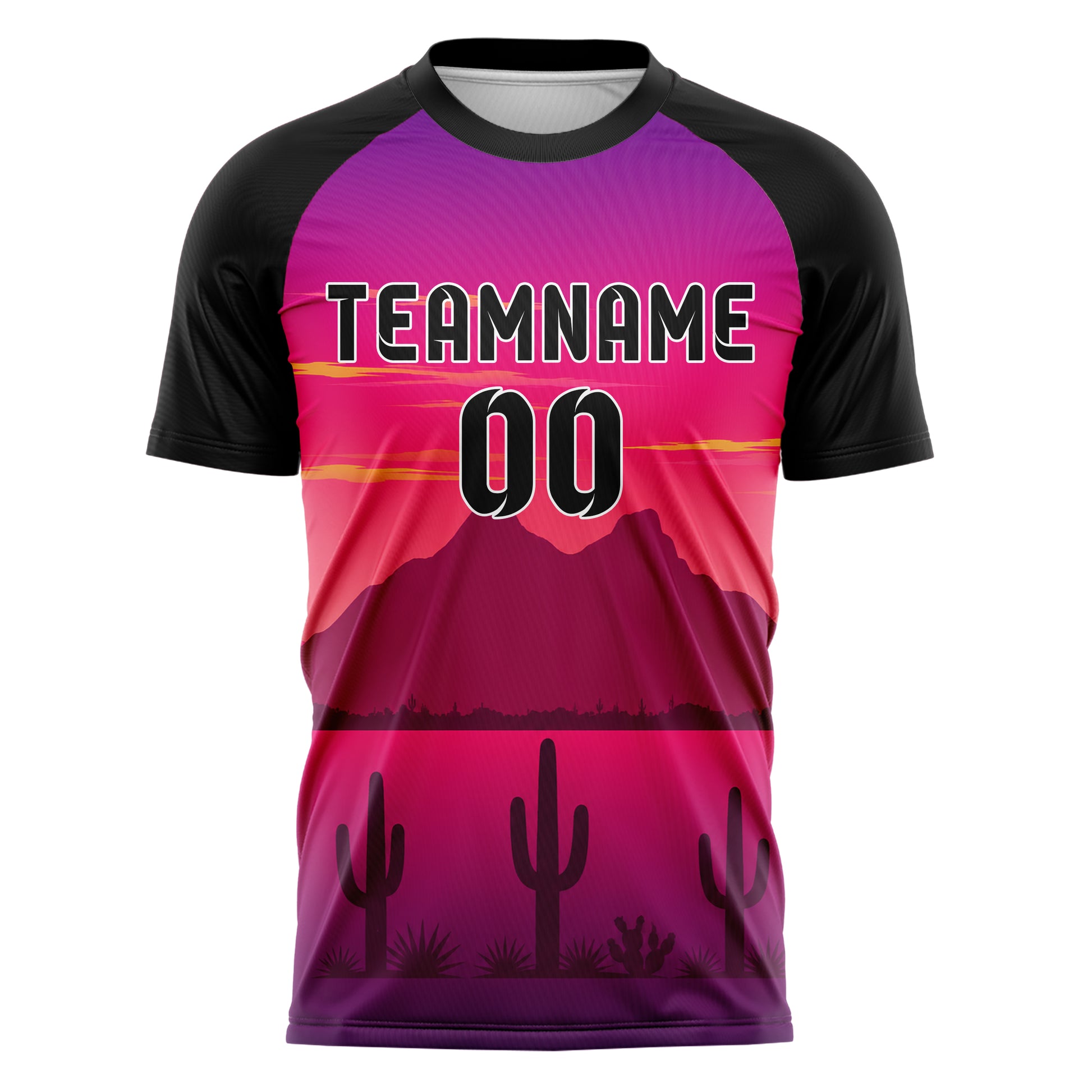 Hot Pink Camelback Mountain Skyline Design 15-0321 individuelles Fußballtrikot front