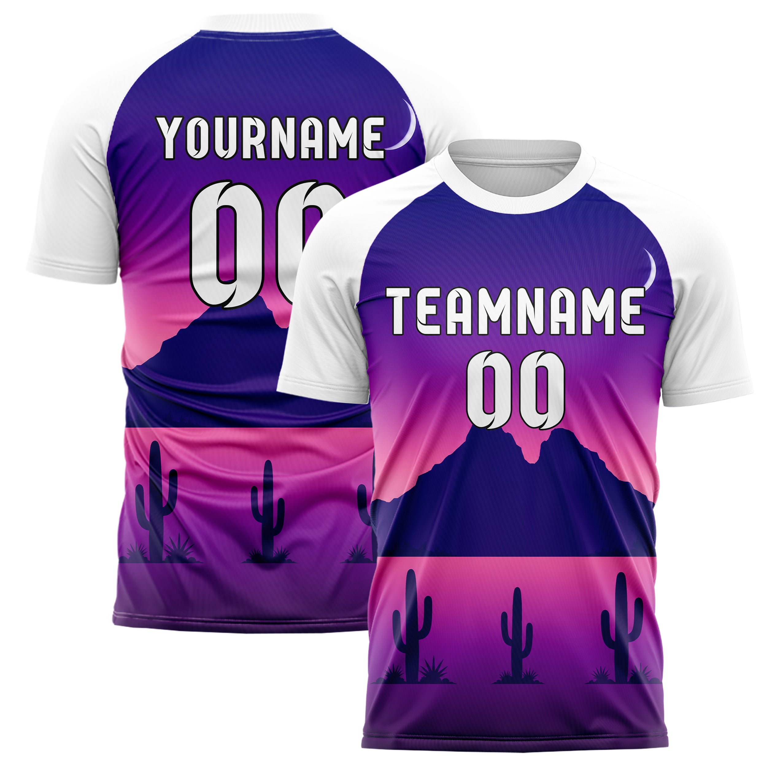 Lila Camelback Mountain Skyline Design 15-0326 individuelles Fußballtrikot main