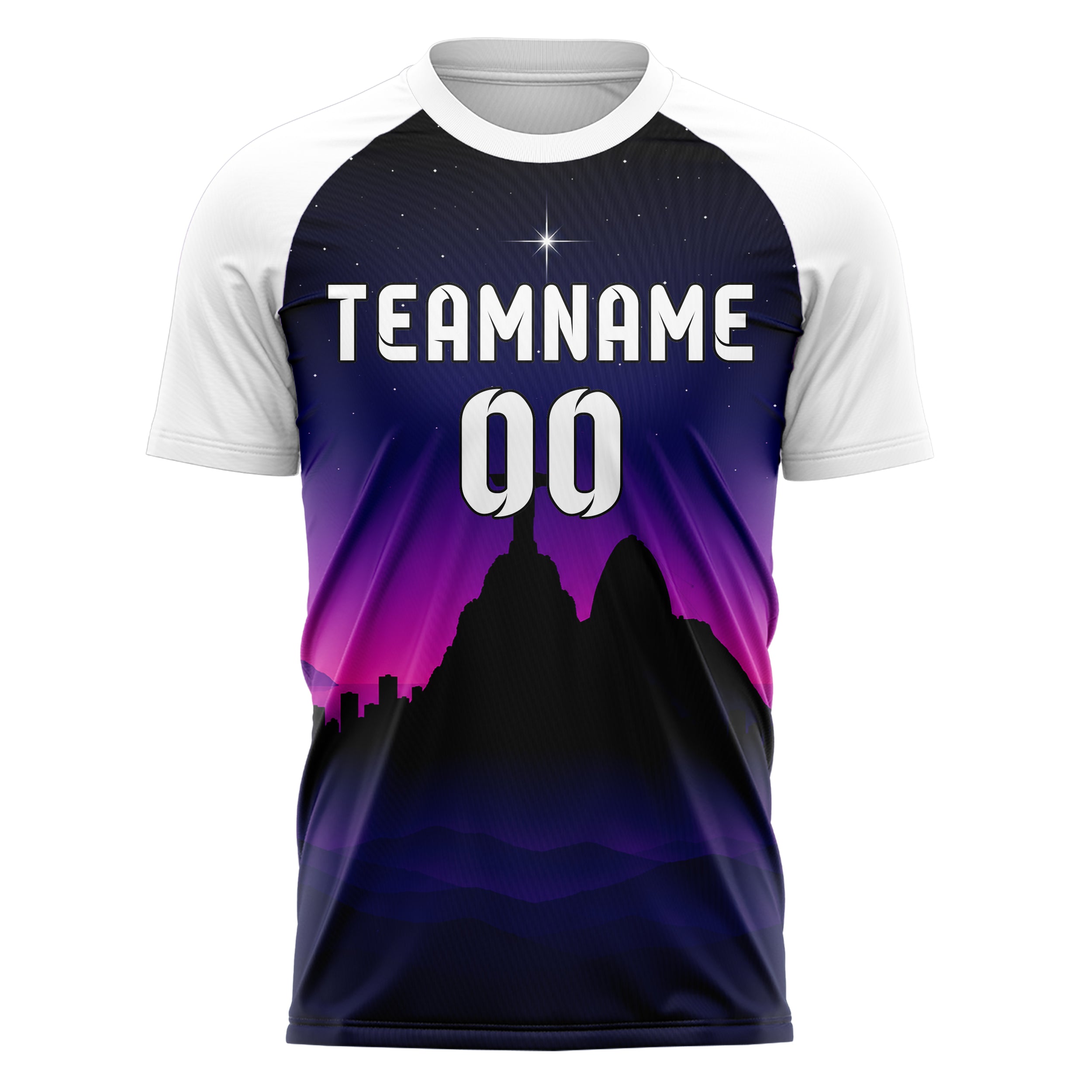 Schwarz Christ the Redeemer Skyline Design 15-0298 individuelles Fußballtrikot front