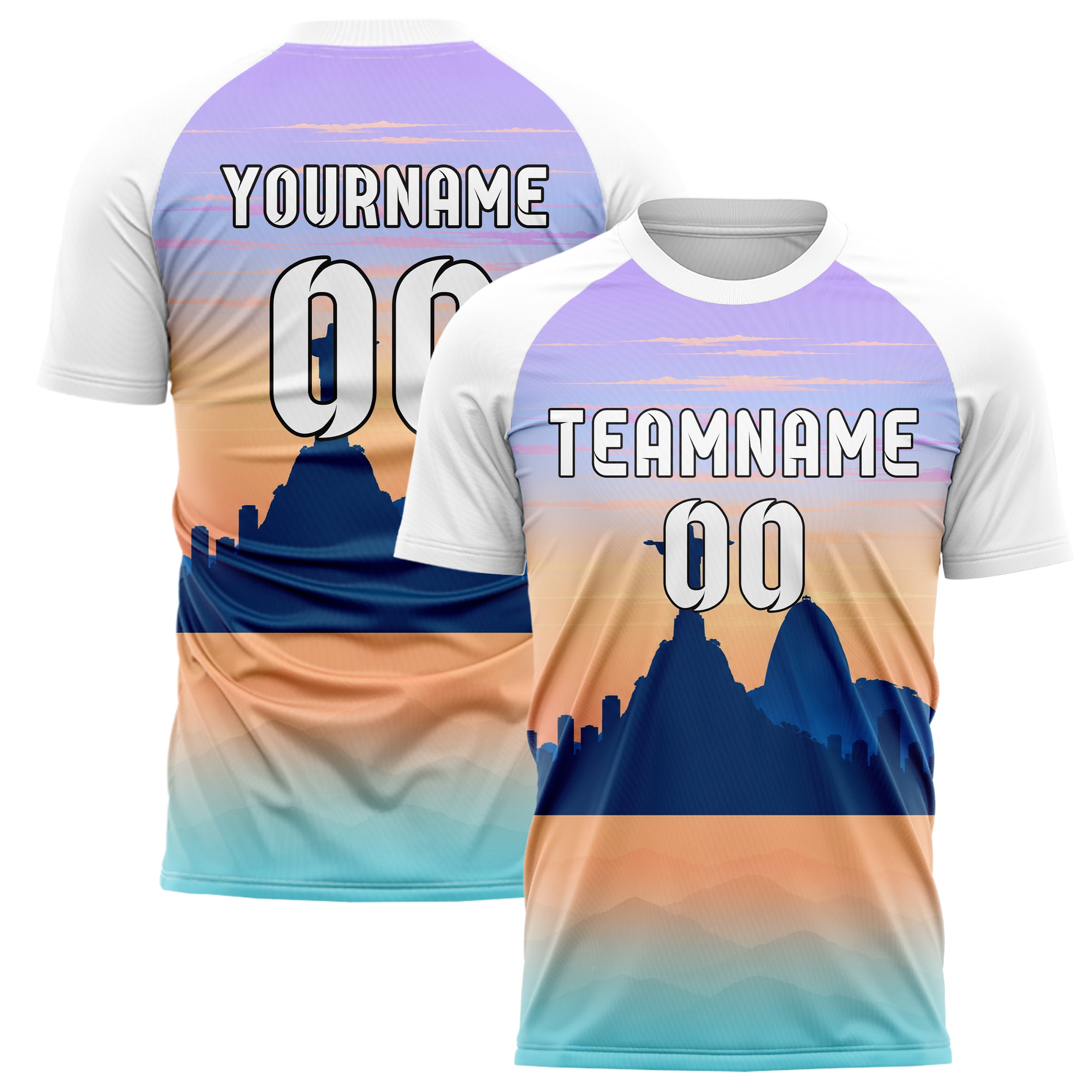 Hellblau Christ the Redeemer Skyline Design 15-0294 individuelles Fußballtrikot main