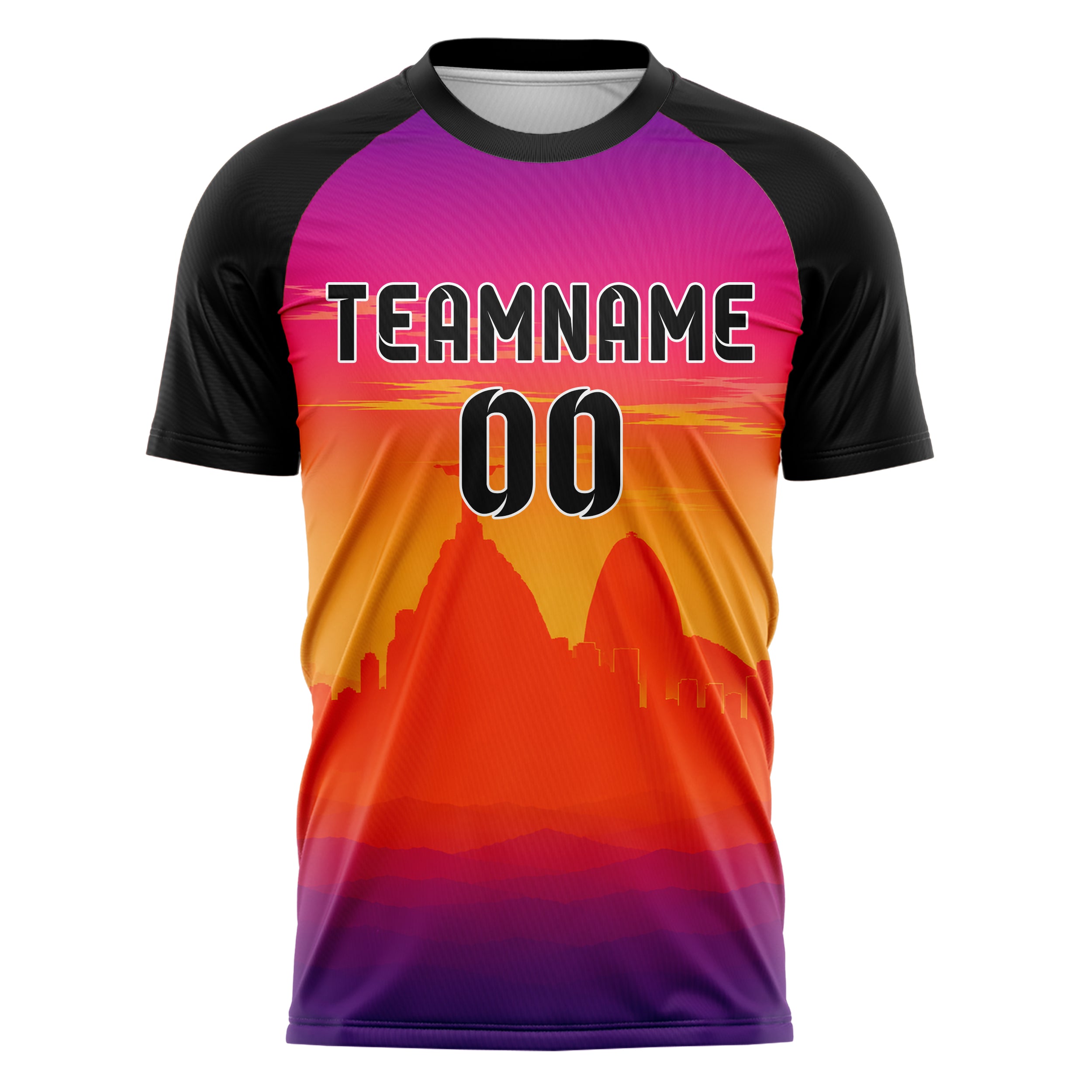 Orange Christ the Redeemer Skyline Design 15-0292 individuelles Fußballtrikot front