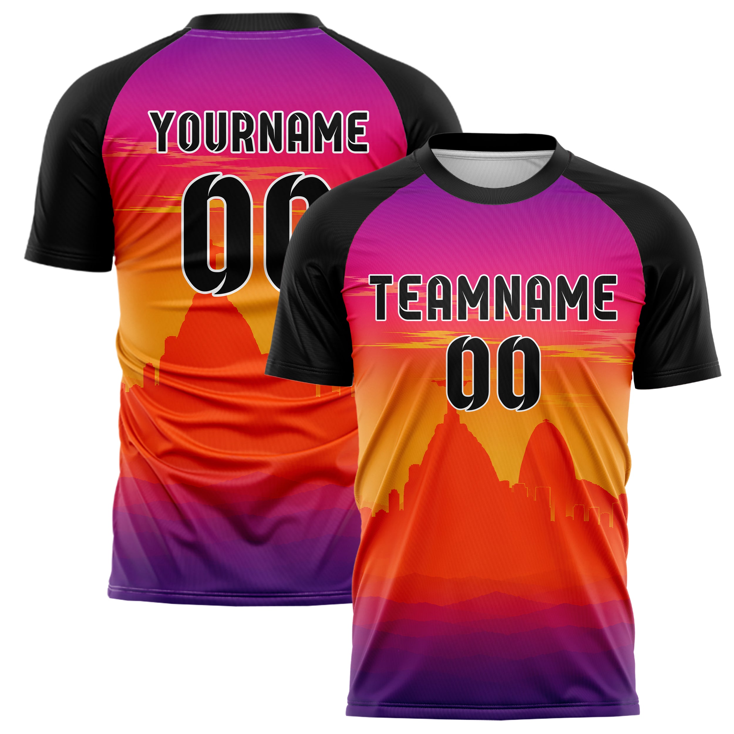 Orange Christ the Redeemer Skyline Design 15-0292 individuelles Fußballtrikot main