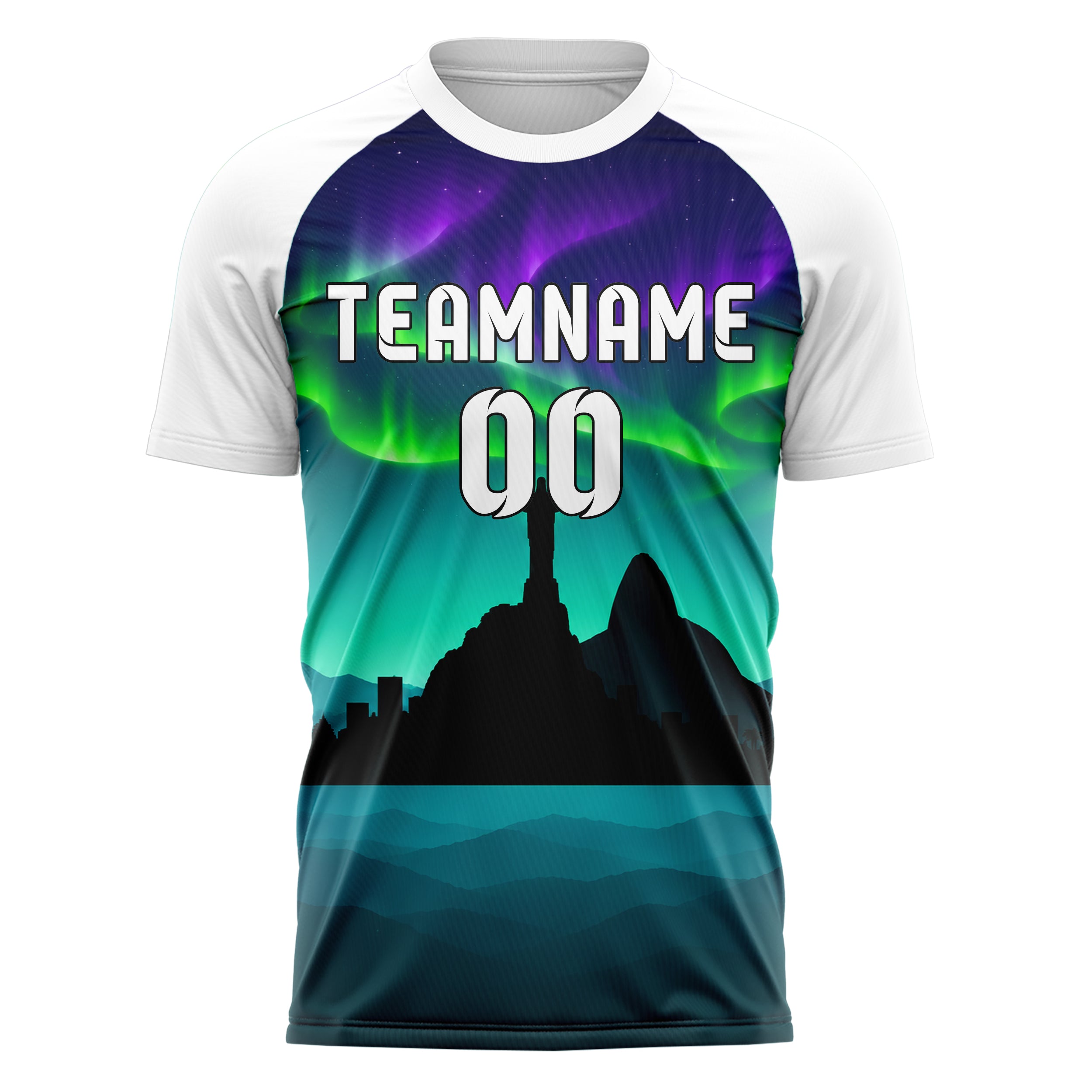 Petrol Christ the Redeemer Skyline Design 15-0300 individuelles Fußballtrikot front