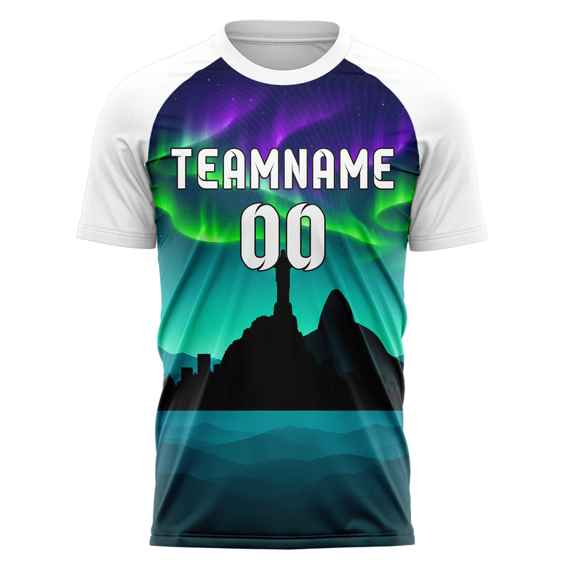 Petrol Christ the Redeemer Skyline Design 15-0300 individuelles Fußballtrikot front