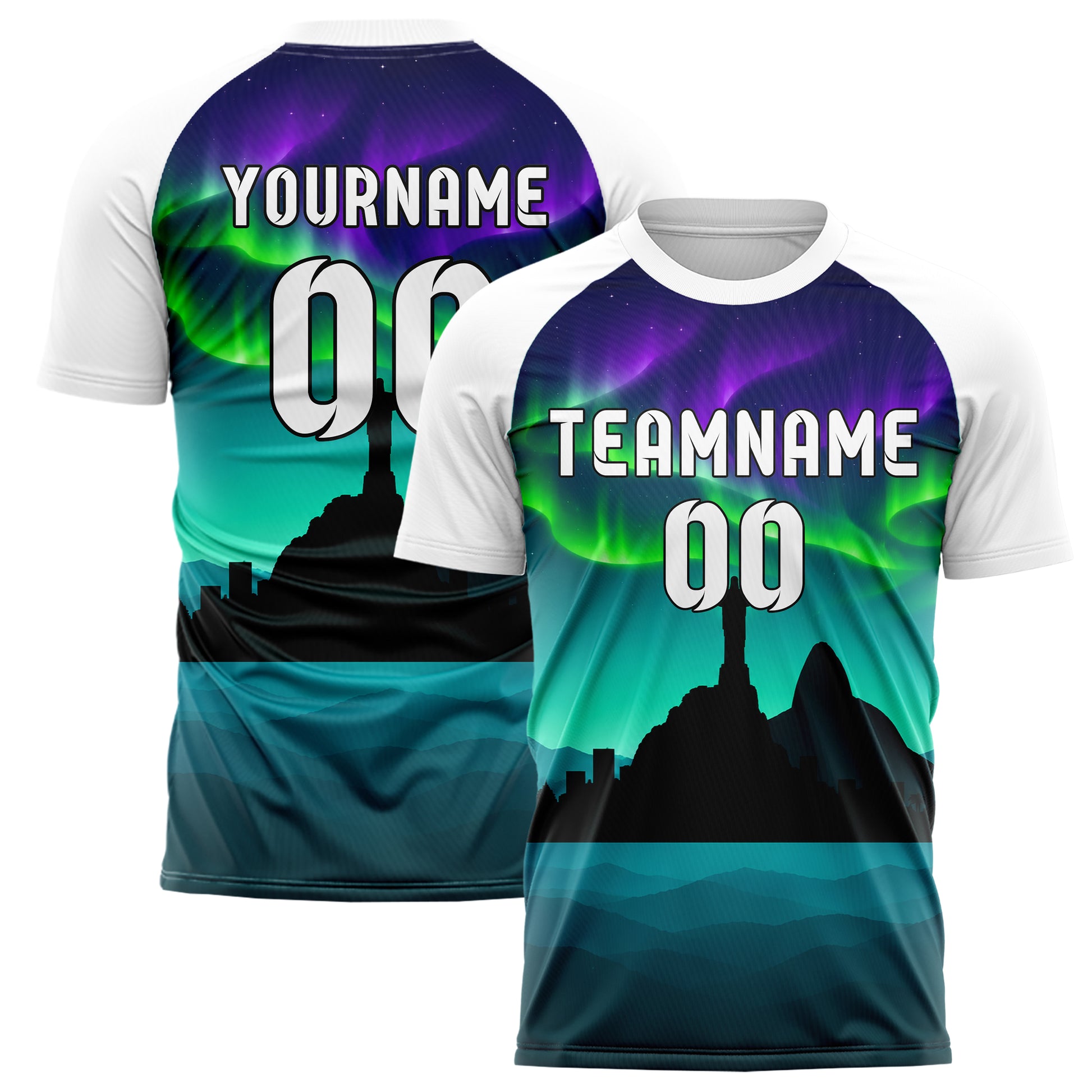 Petrol Christ the Redeemer Skyline Design 15-0300 individuelles Fußballtrikot main