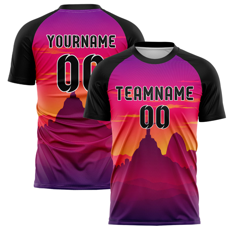 Hot Pink Christ the Redeemer Skyline Design 15-0291 individuelles Fußballtrikot main