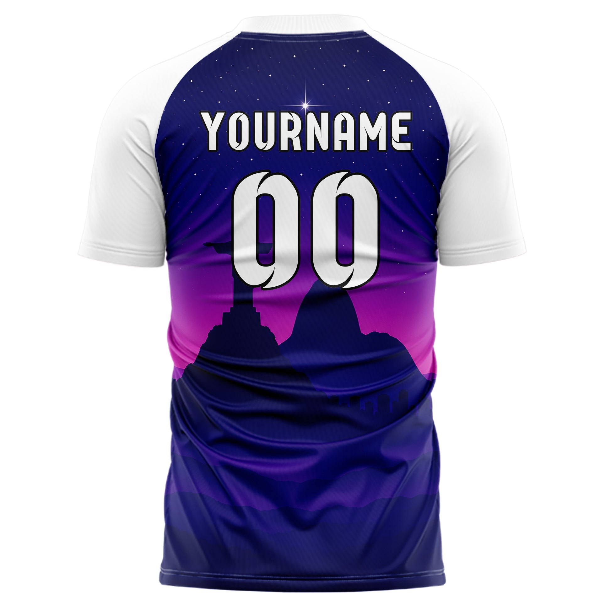 Marineblau Christ the Redeemer Skyline Design 15-0299 individuelles Fußballtrikot back