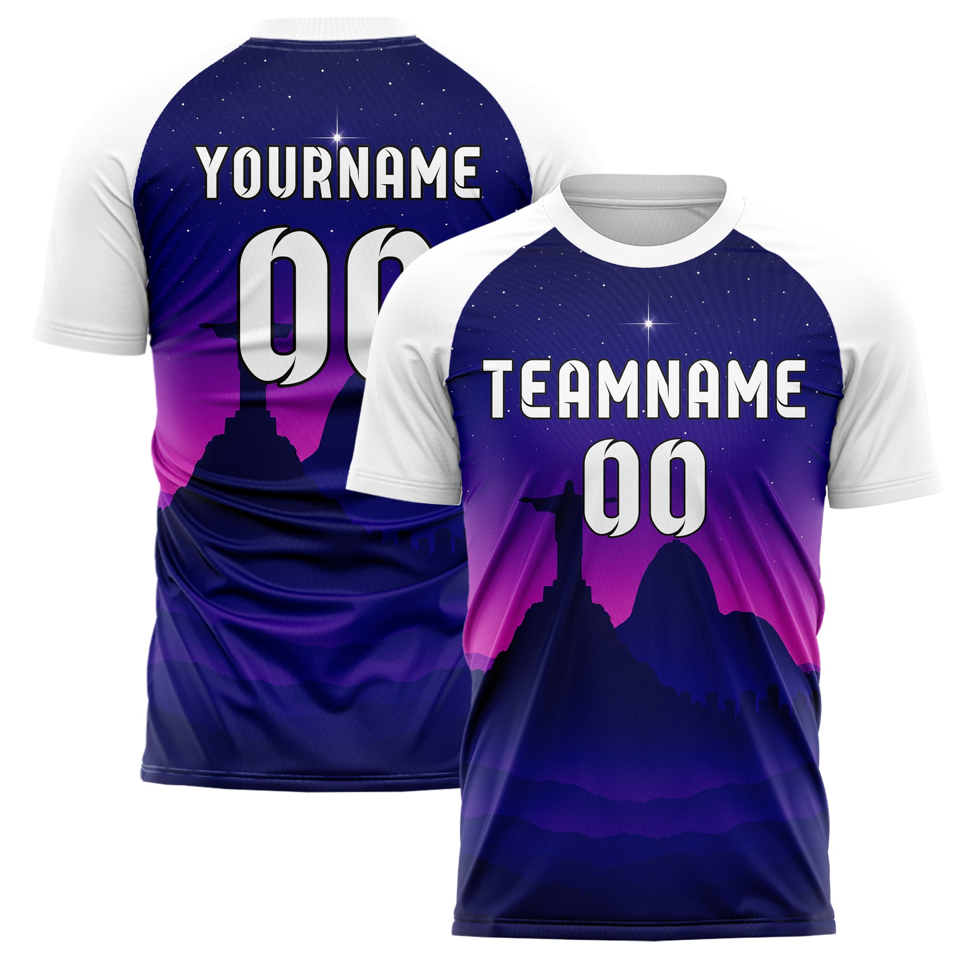 Marineblau Christ the Redeemer Skyline Design 15-0299 individuelles Fußballtrikot main