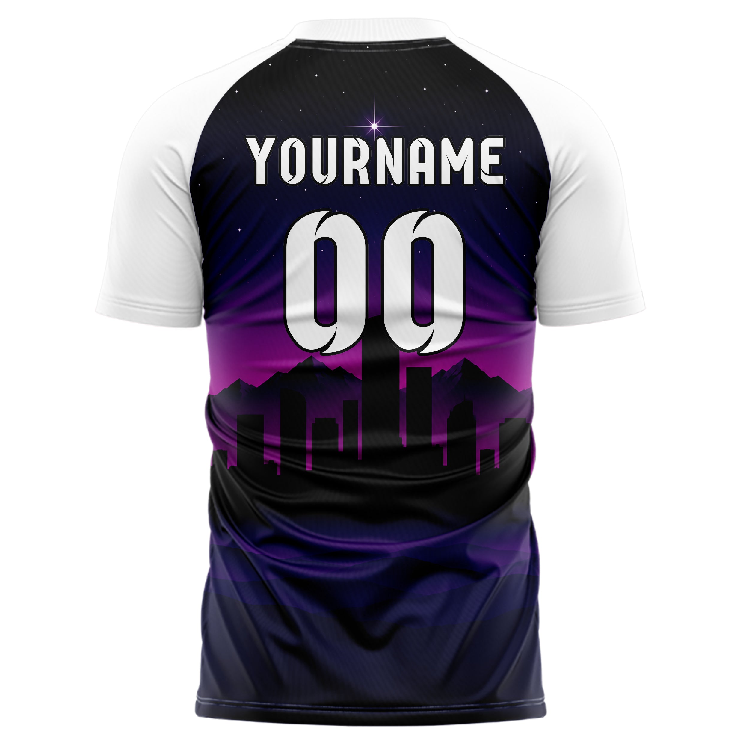 Schwarz Denver Skyline Design 15-0078 individuelles Fußballtrikot back