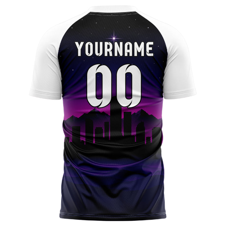 Schwarz Denver Skyline Design 15-0078 individuelles Fußballtrikot back