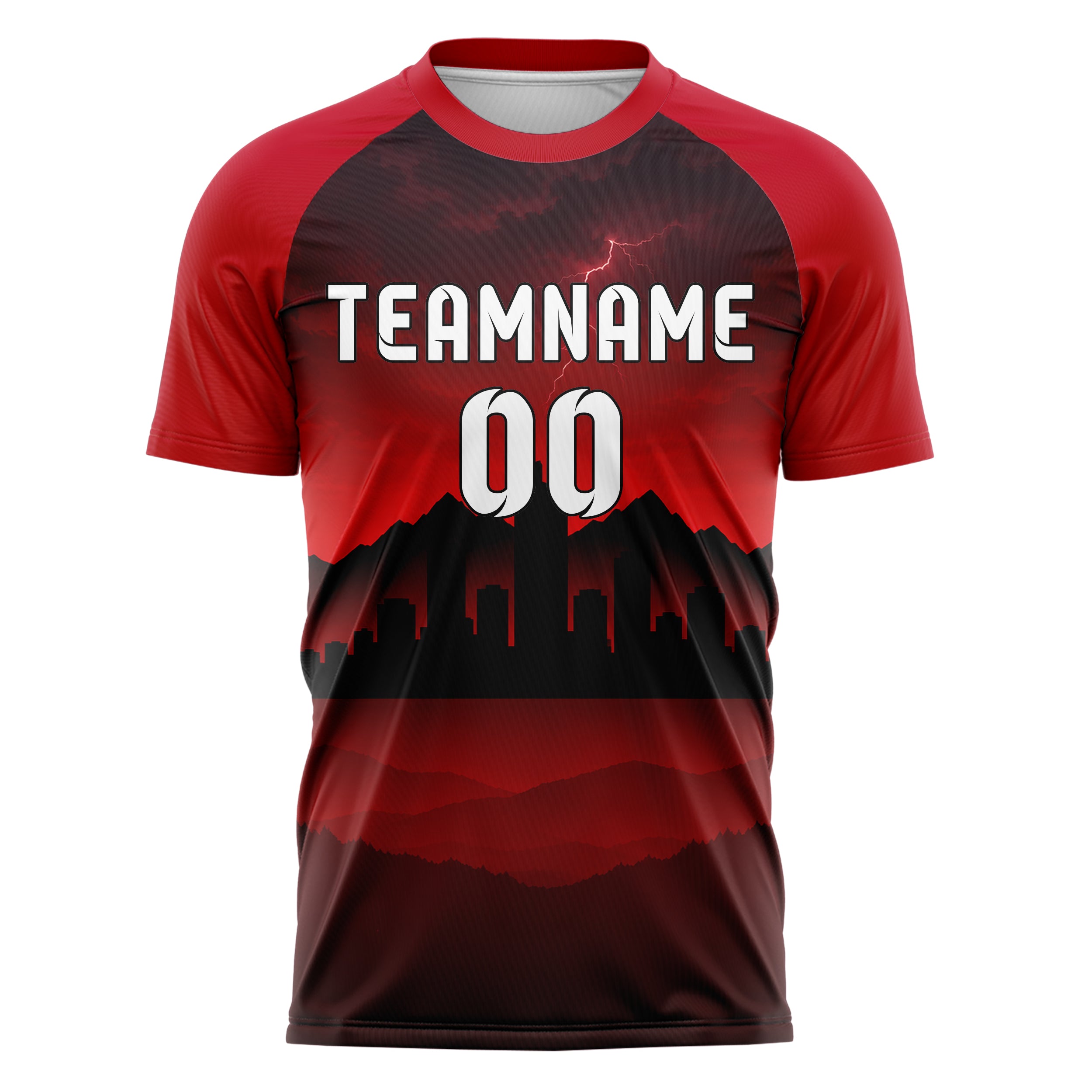 Schwarz Denver Skyline Design 15-0077 individuelles Fußballtrikot front
