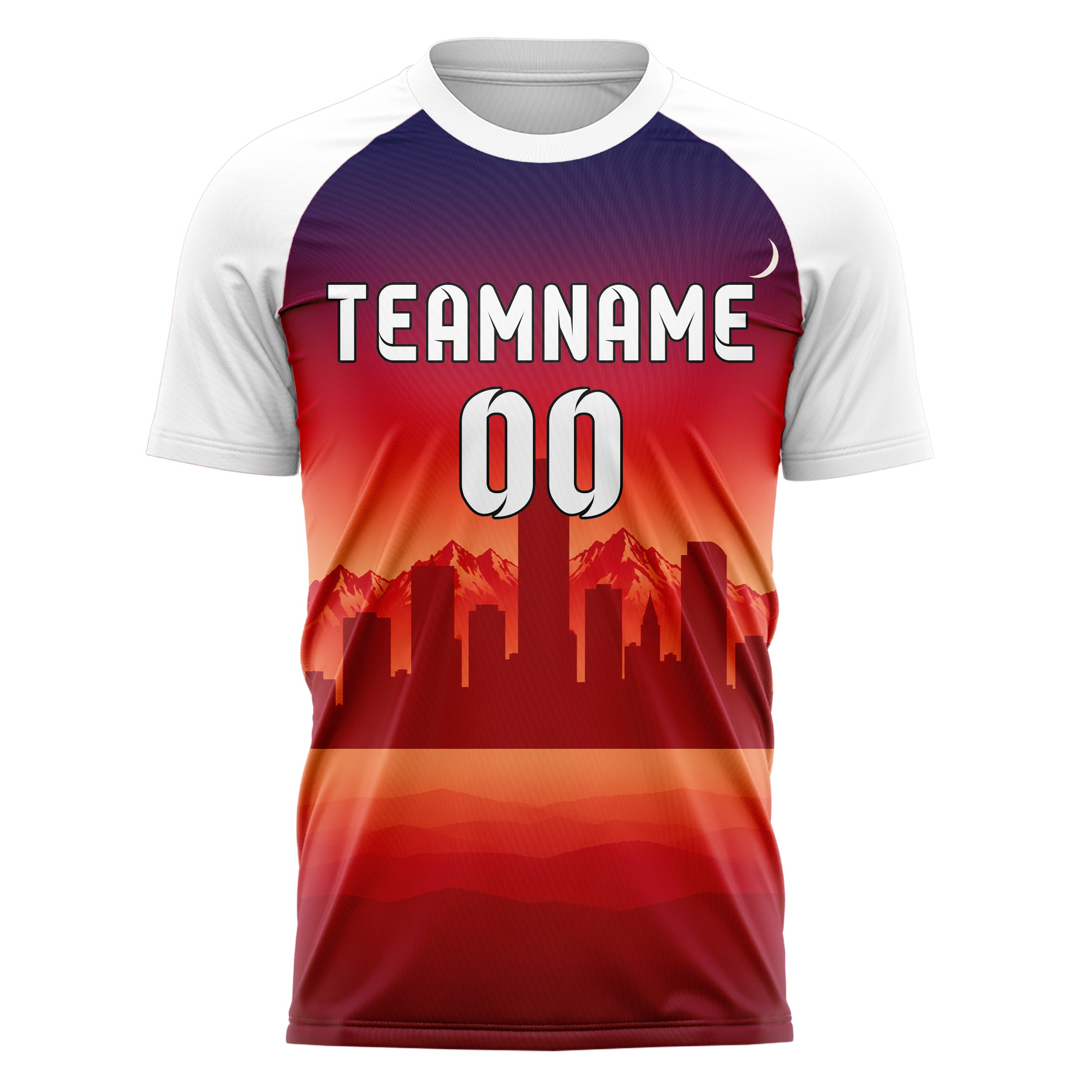 Rot Denver Skyline Design 15-0073 individuelles Fußballtrikot front