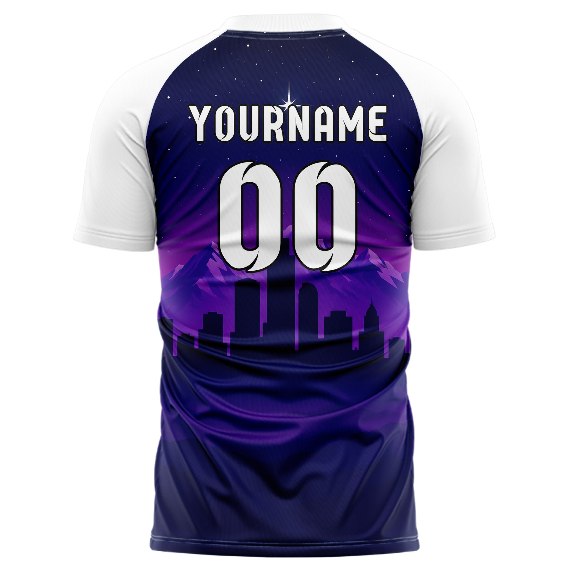 Marineblau Denver Skyline Design 15-0079 individuelles Fußballtrikot back