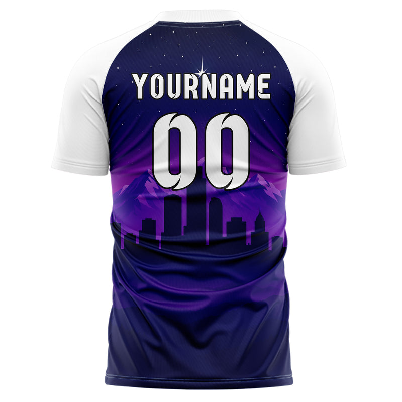 Marineblau Denver Skyline Design 15-0079 individuelles Fußballtrikot back