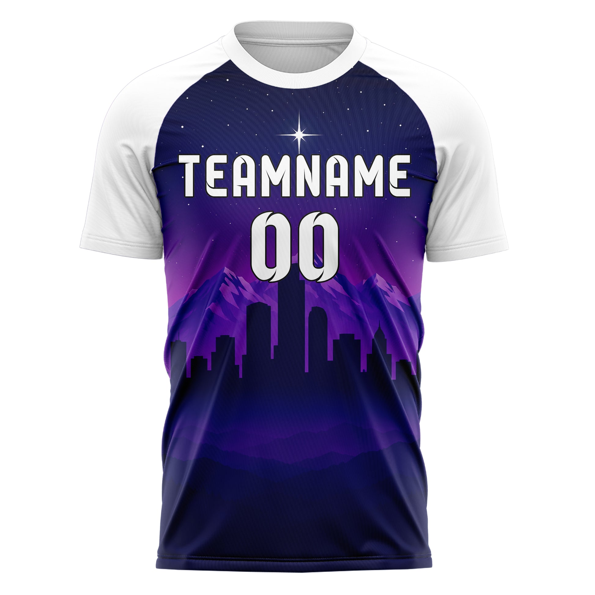 Marineblau Denver Skyline Design 15-0079 individuelles Fußballtrikot front
