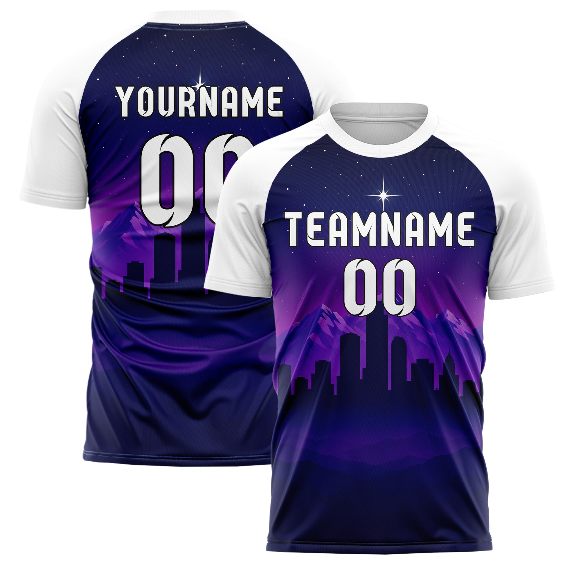 Marineblau Denver Skyline Design 15-0079 individuelles Fußballtrikot main
