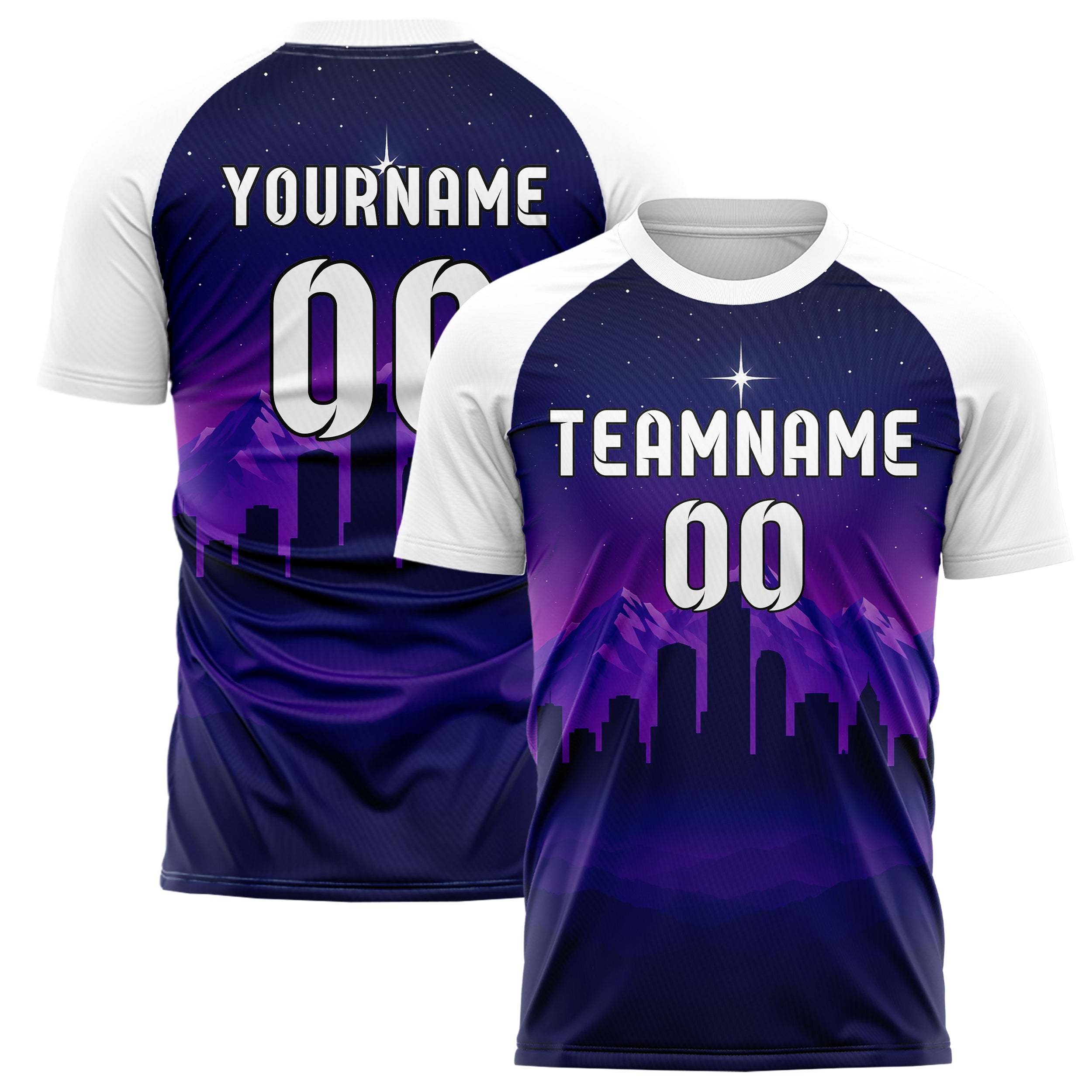 Marineblau Denver Skyline Design 15-0079 individuelles Fußballtrikot main