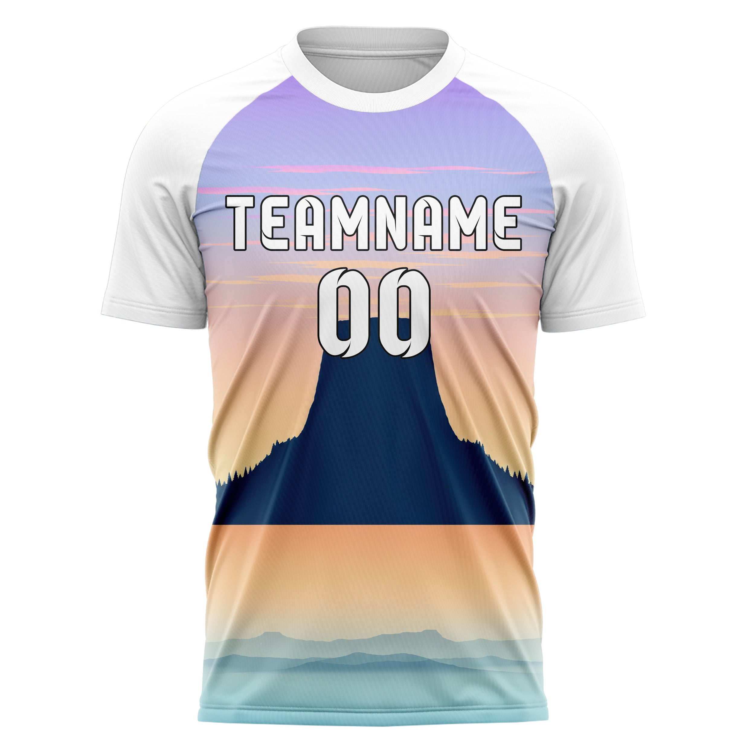 Hellblau Devils Tower Skyline Design 15-0394 individuelles Fußballtrikot front