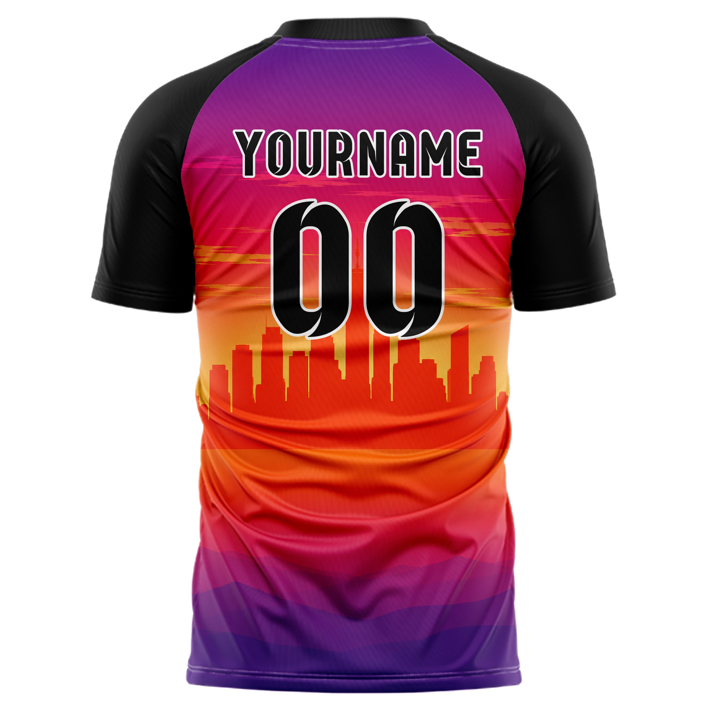 Orange American Skyline Design 15-0552 individuelles Fußballtrikot back