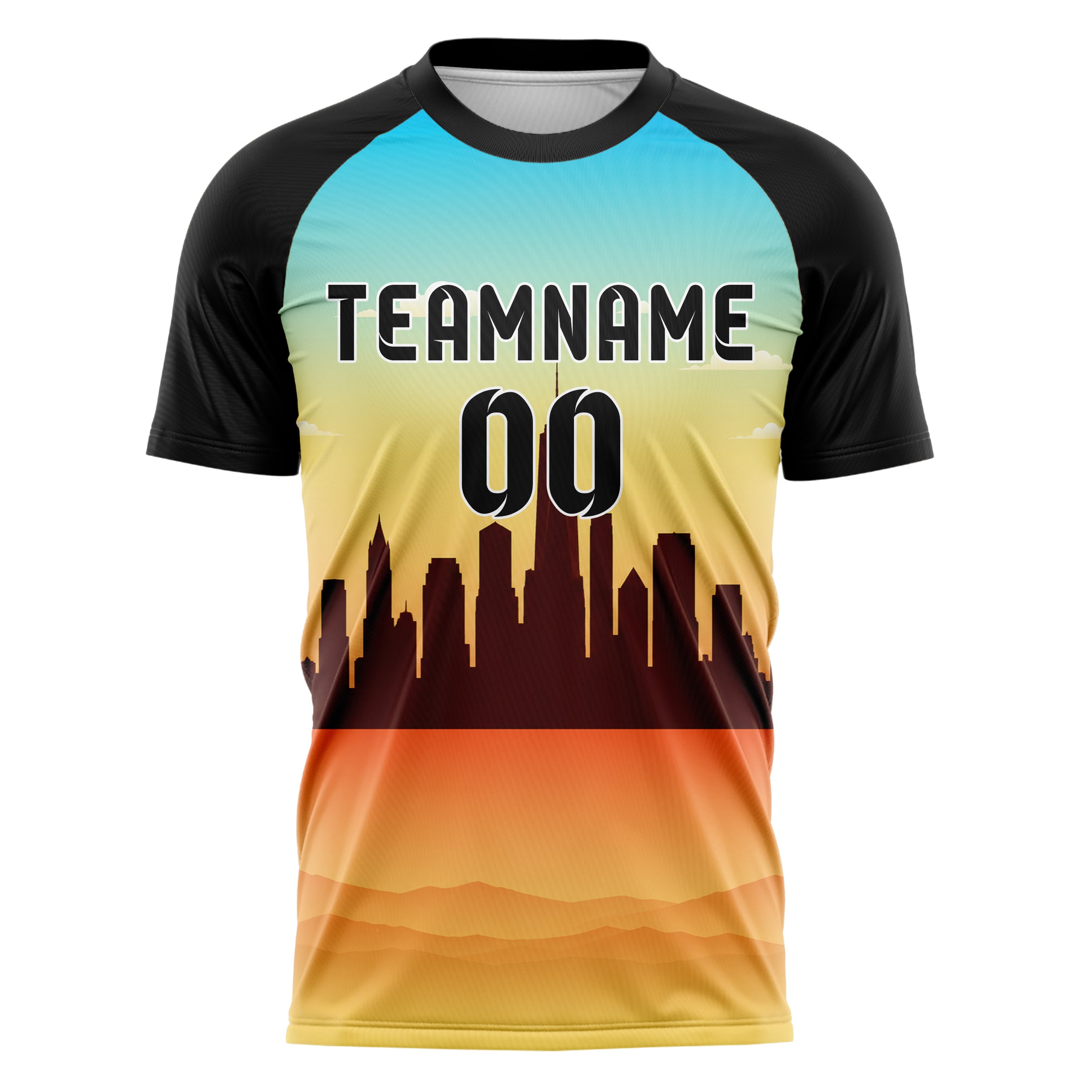 Gelb American Skyline Design 15-0555 individuelles Fußballtrikot front