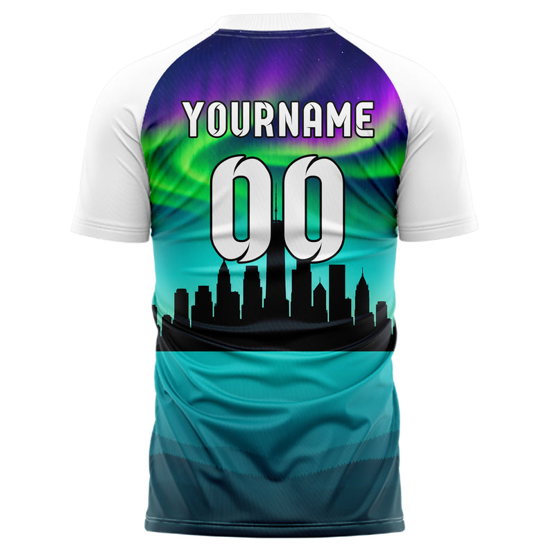 Petrol American Skyline Design 15-0560 individuelles Fußballtrikot back