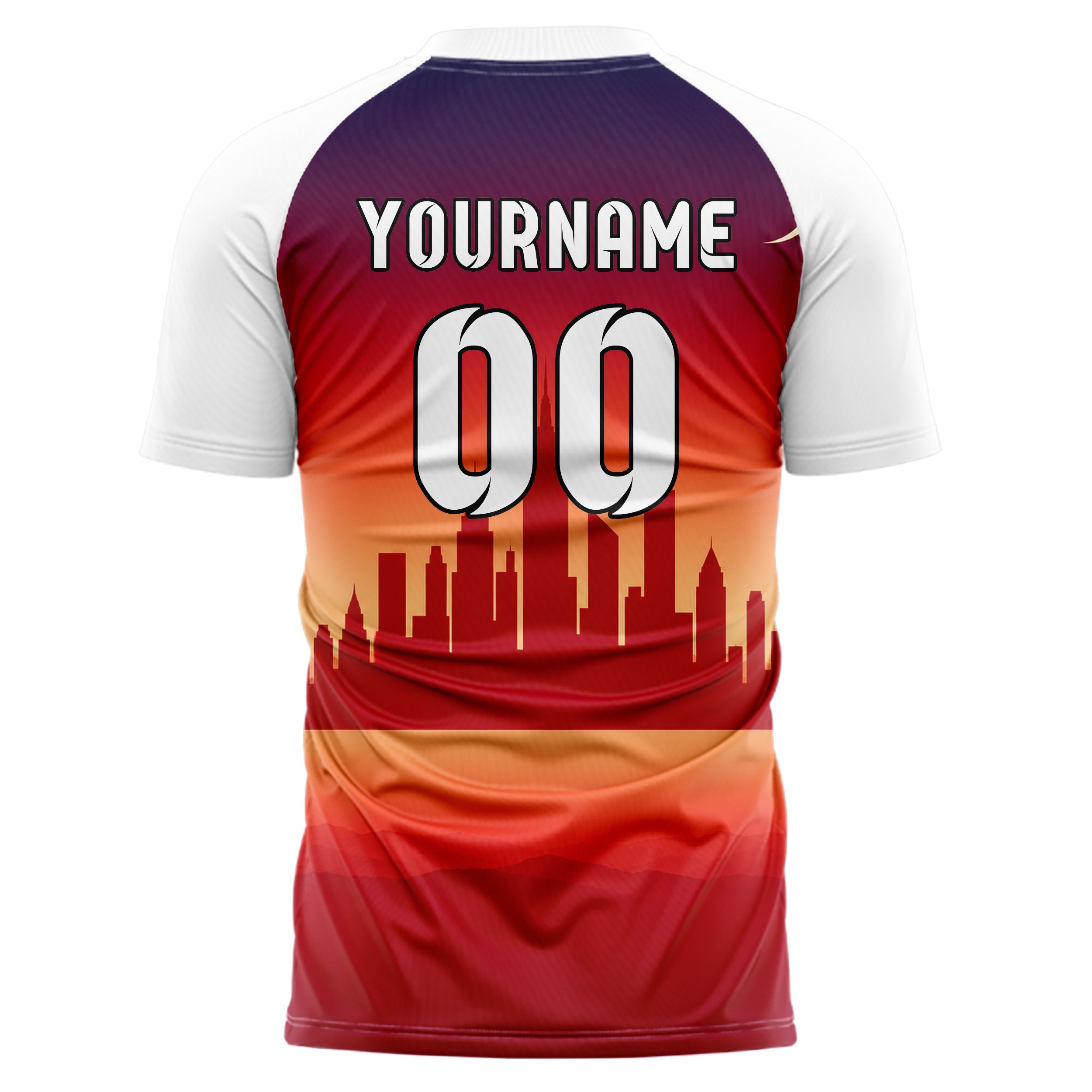 Rot American Skyline Design 15-0553 individuelles Fußballtrikot back