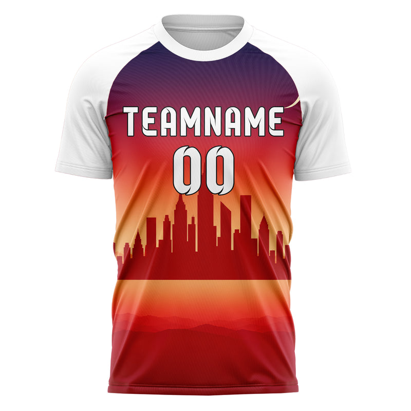 Rot American Skyline Design 15-0553 individuelles Fußballtrikot front