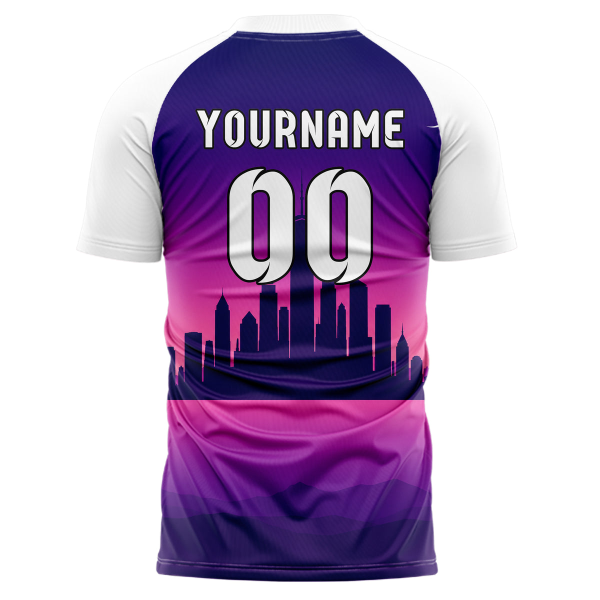 Lila American Skyline Design 15-0556 individuelles Fußballtrikot back