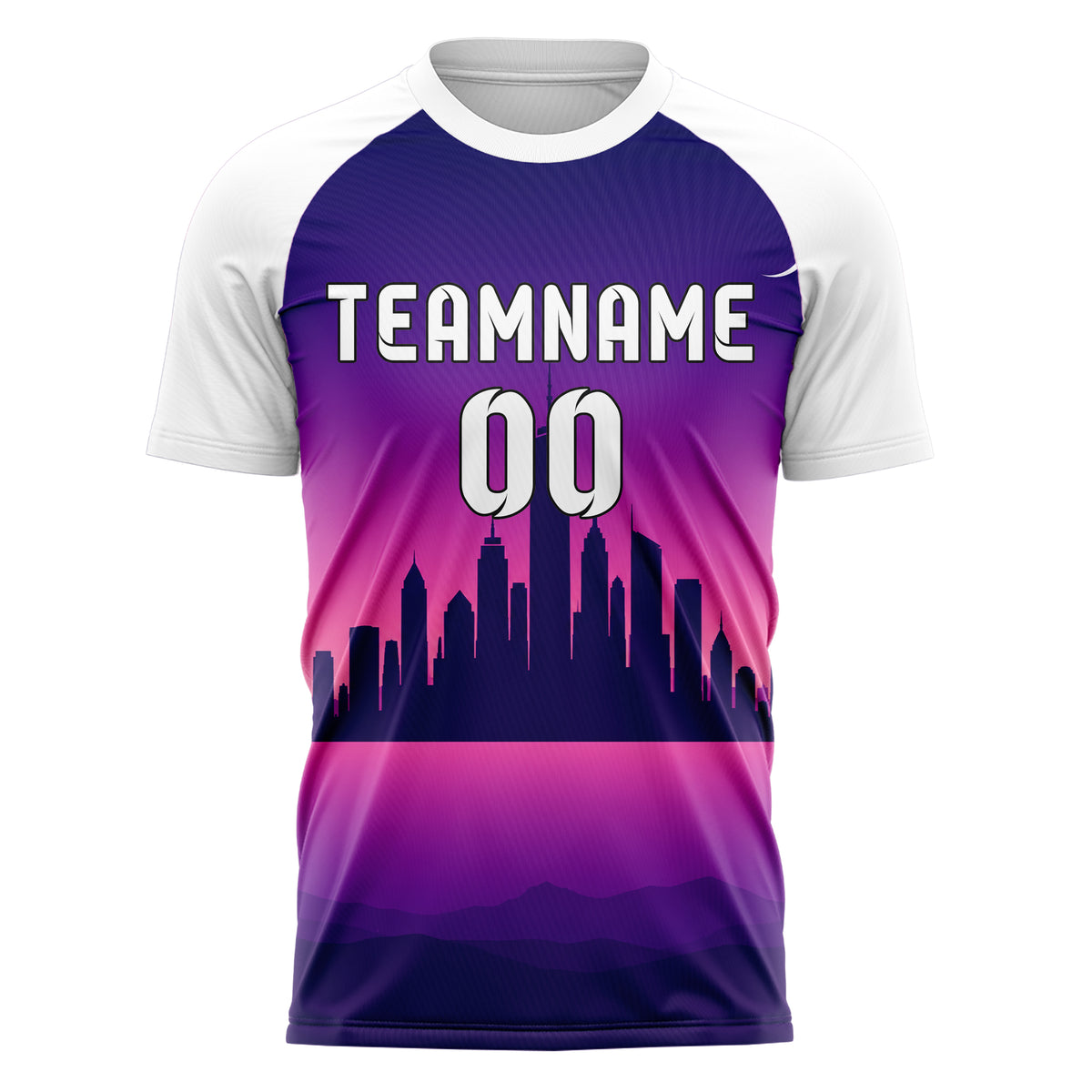 Lila American Skyline Design 15-0556 individuelles Fußballtrikot front