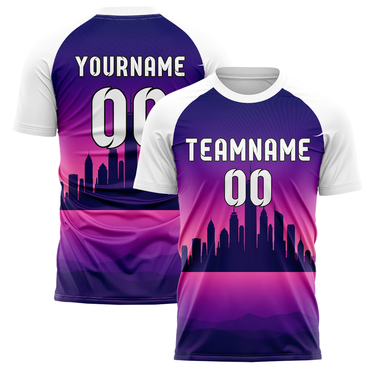 Lila American Skyline Design 15-0556 individuelles Fußballtrikot main