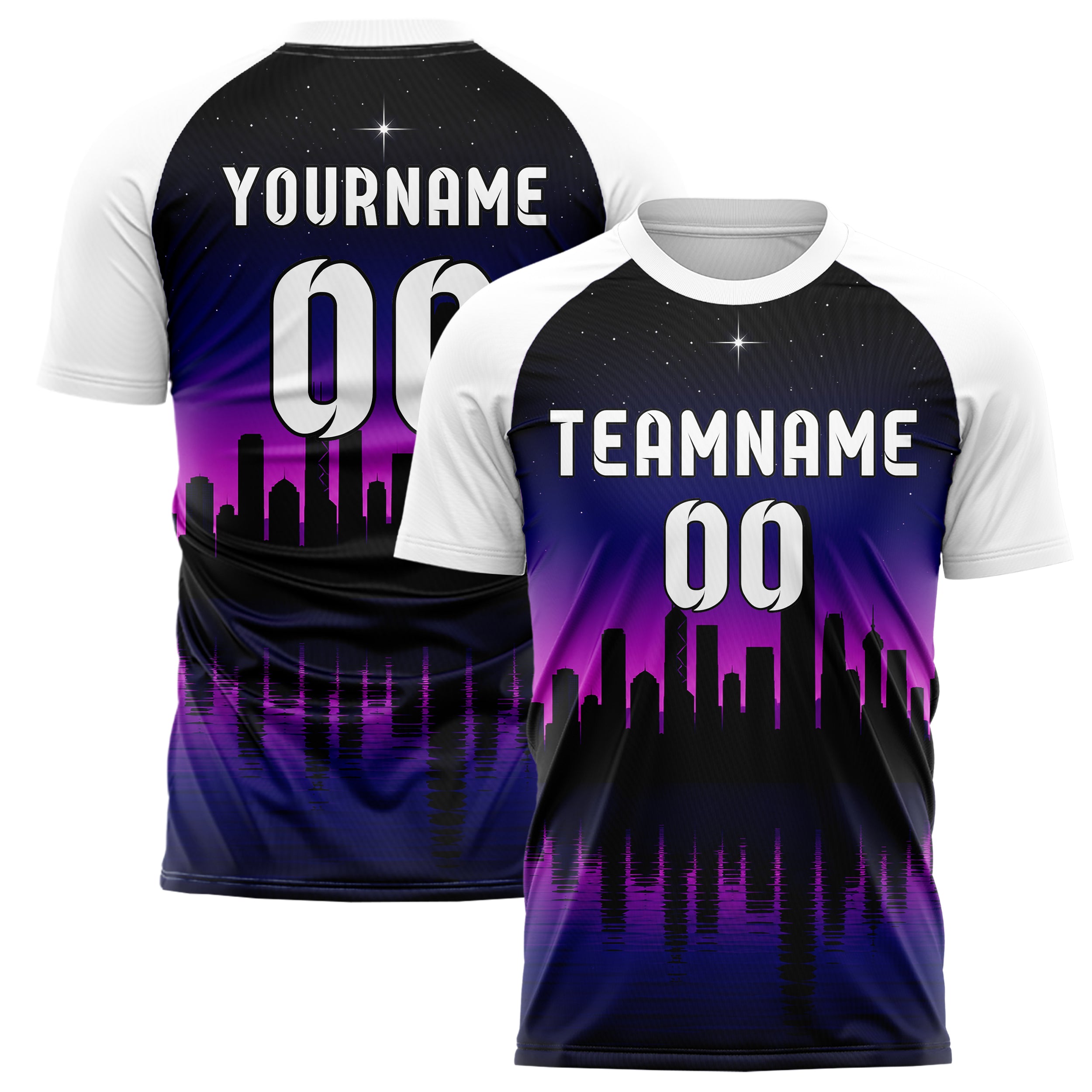 Schwarz Asian Skyline Design 15-0578 individuelles Fußballtrikot main