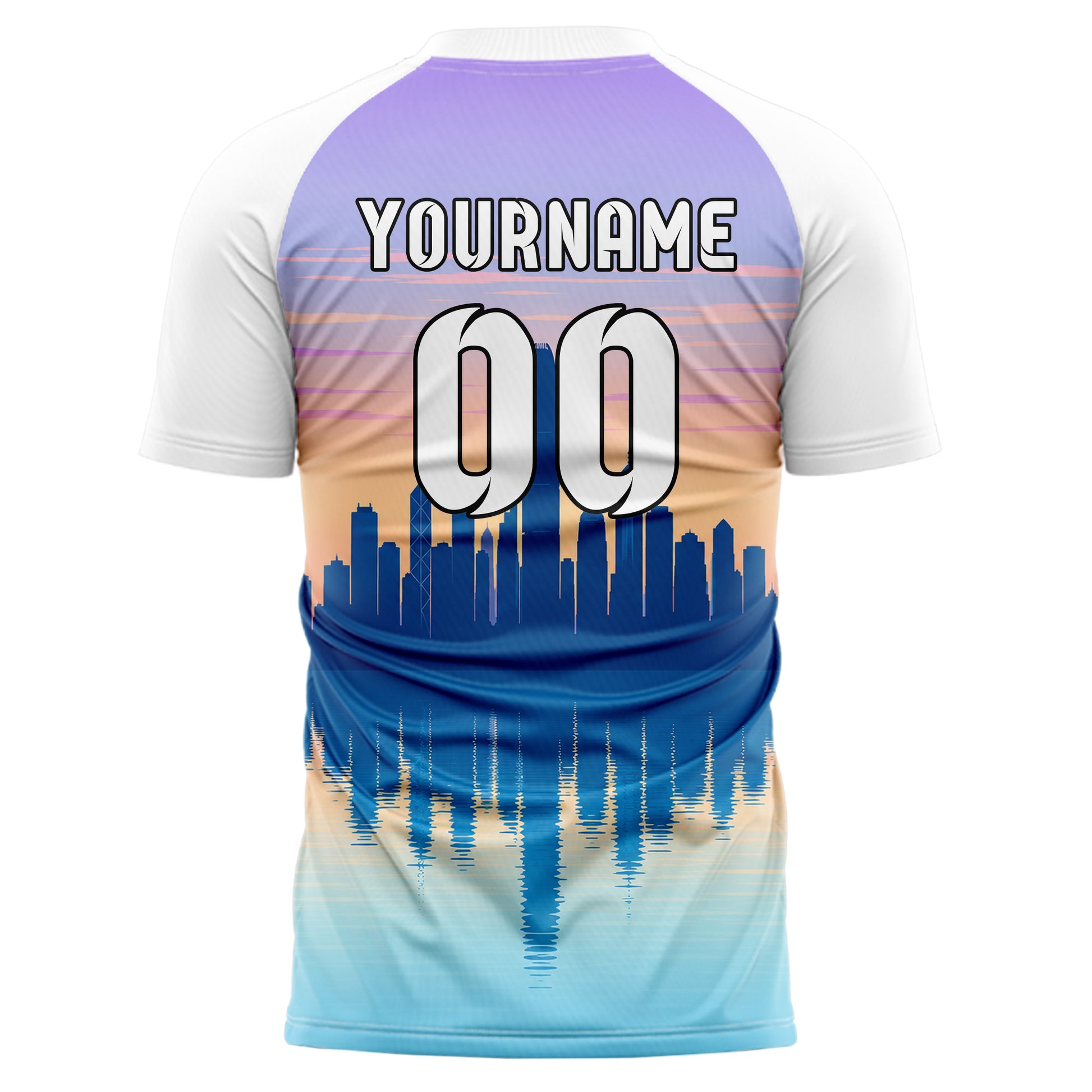 Hellblau Asian Skyline Design 15-0574 individuelles Fußballtrikot back