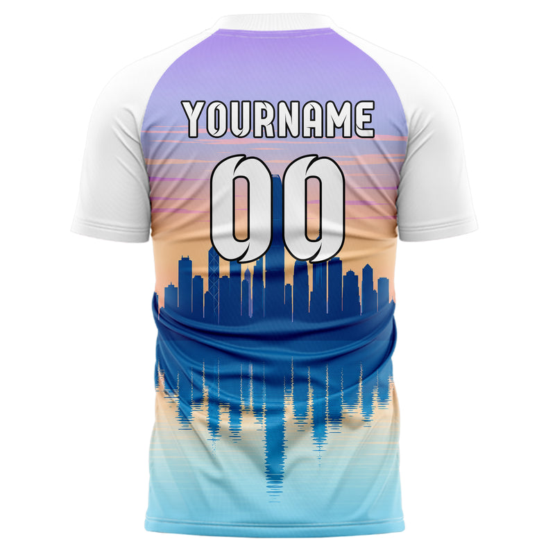 Hellblau Asian Skyline Design 15-0574 individuelles Fußballtrikot back