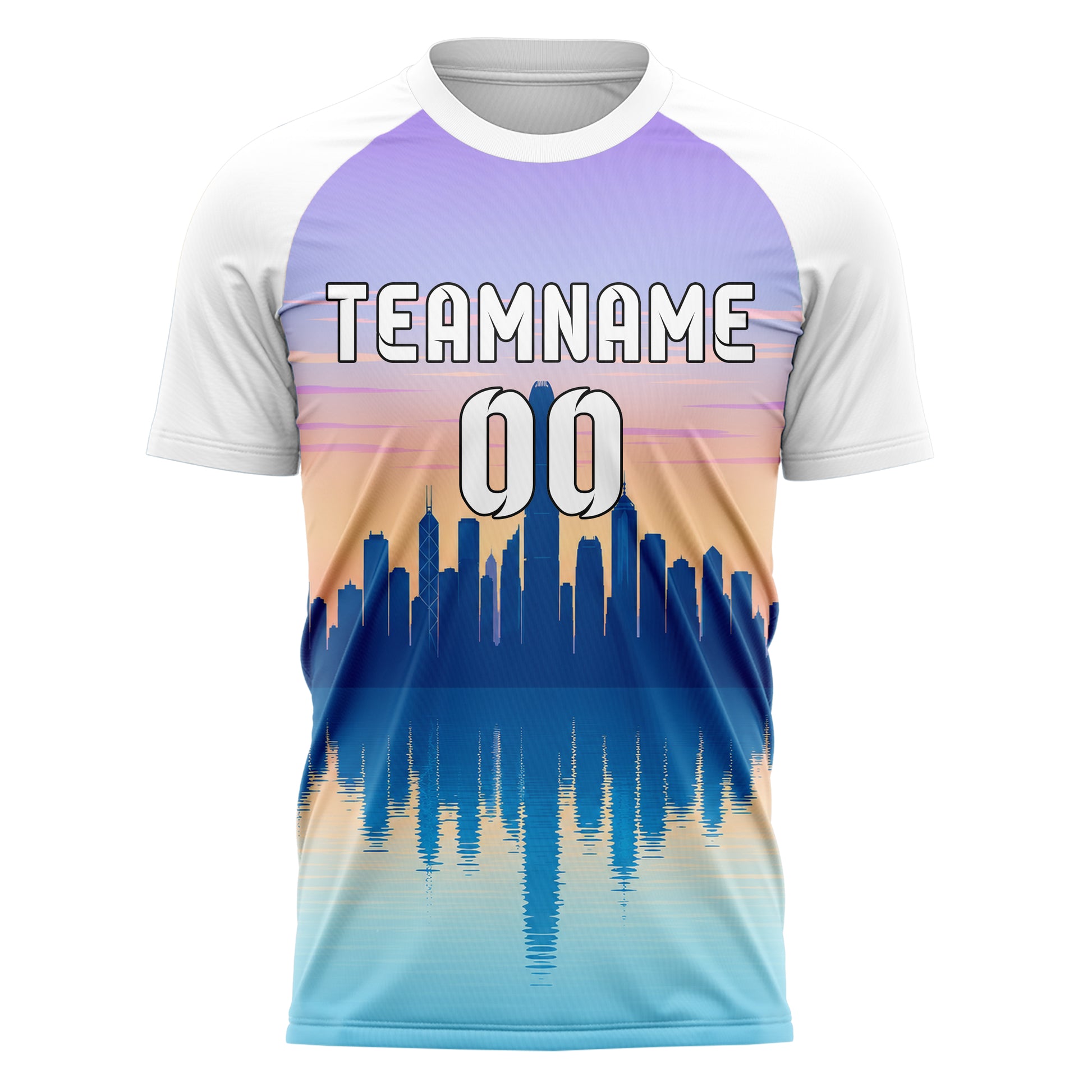Hellblau Asian Skyline Design 15-0574 individuelles Fußballtrikot front