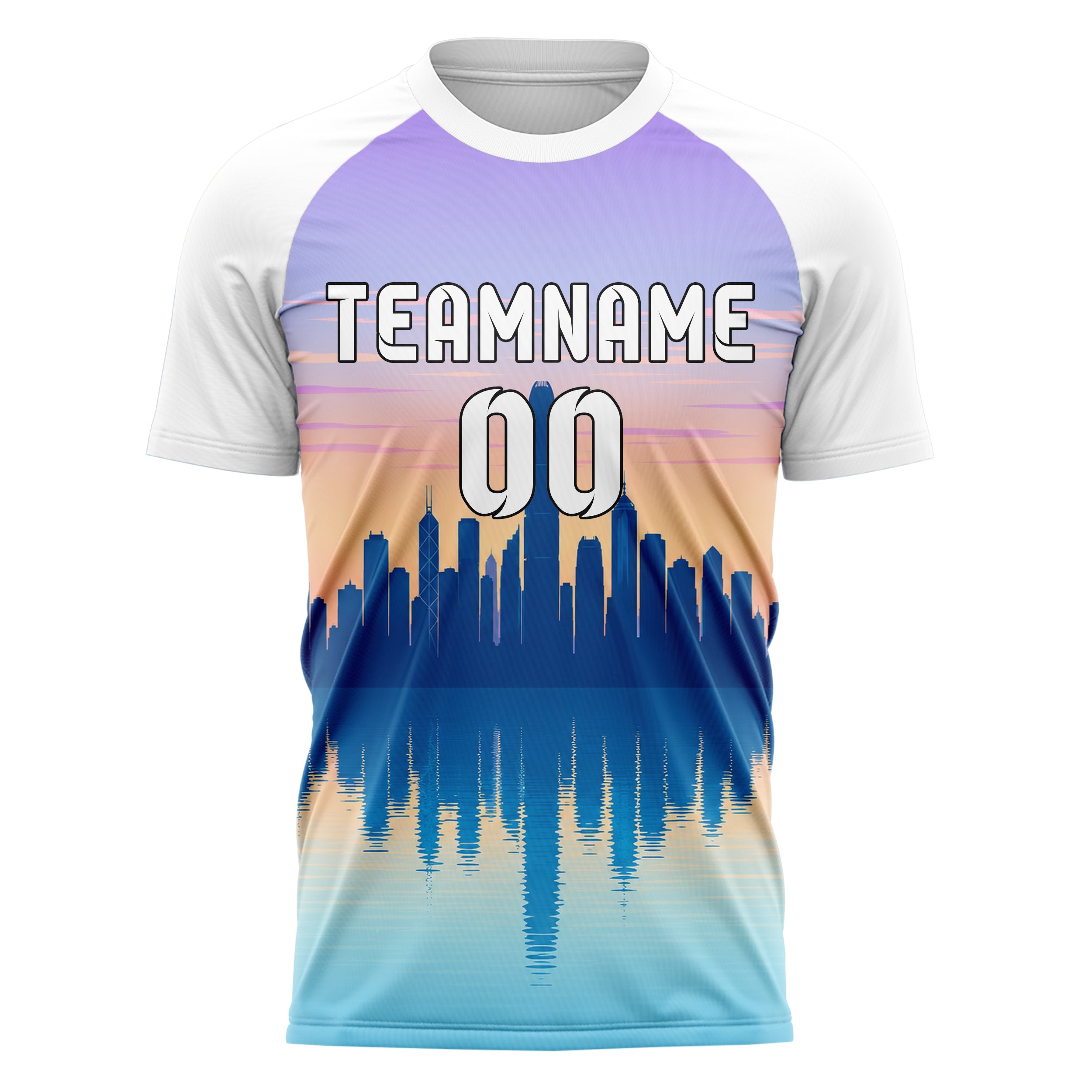 Hellblau Asian Skyline Design 15-0574 individuelles Fußballtrikot front
