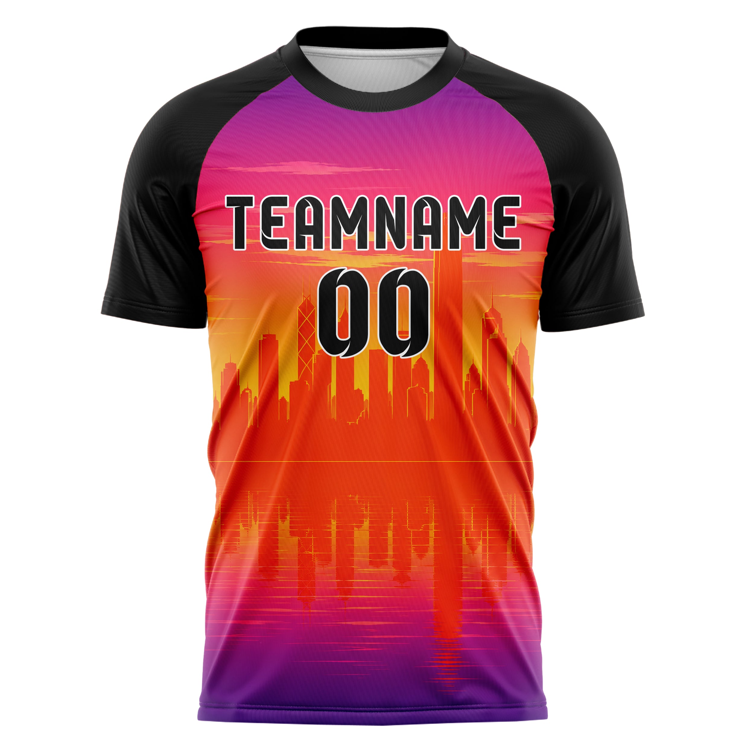 Orange Asian Skyline Design 15-0572 individuelles Fußballtrikot front
