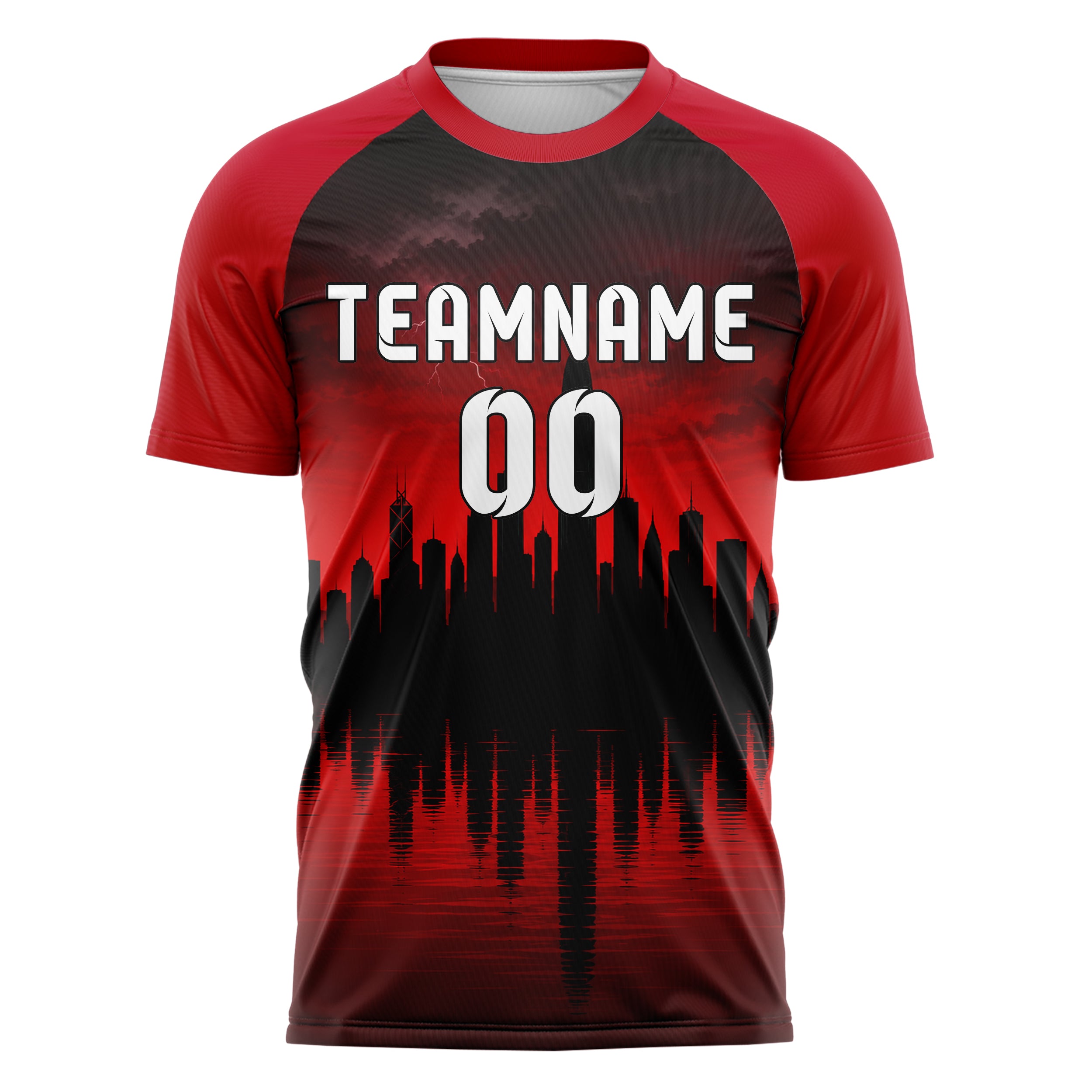Schwarz Asian Skyline Design 15-0577 individuelles Fußballtrikot front
