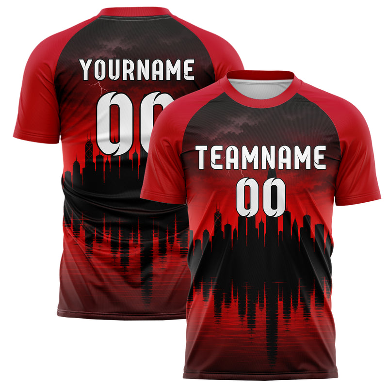 Schwarz Asian Skyline Design 15-0577 individuelles Fußballtrikot main