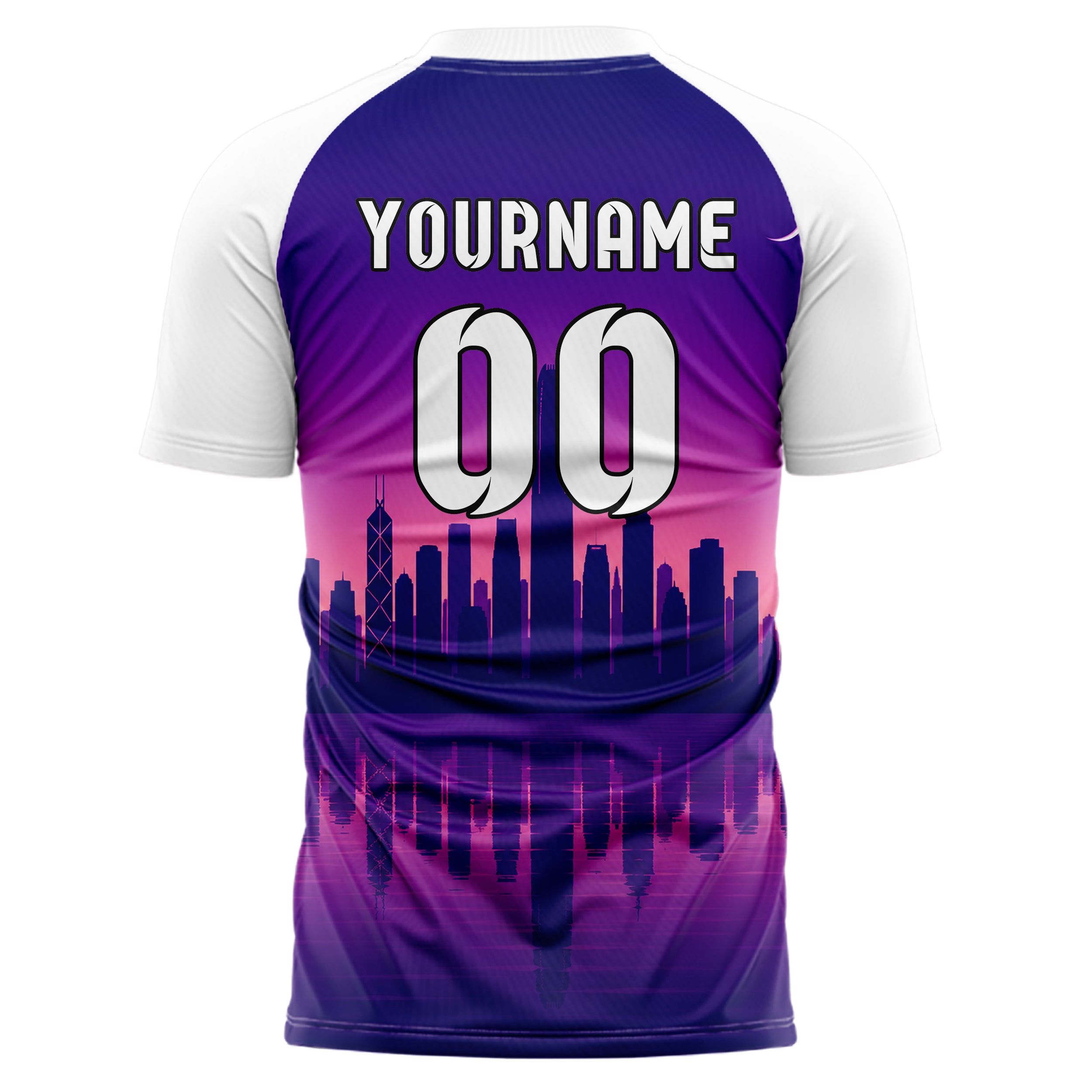 Lila Asian Skyline Design 15-0576 individuelles Fußballtrikot back