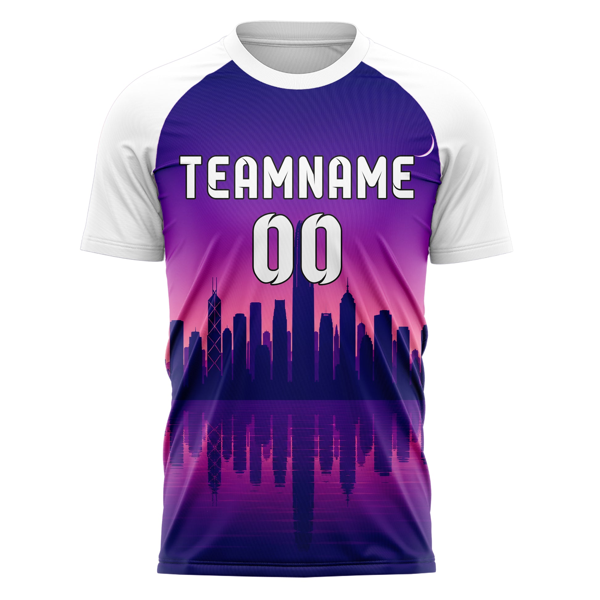 Lila Asian Skyline Design 15-0576 individuelles Fußballtrikot front