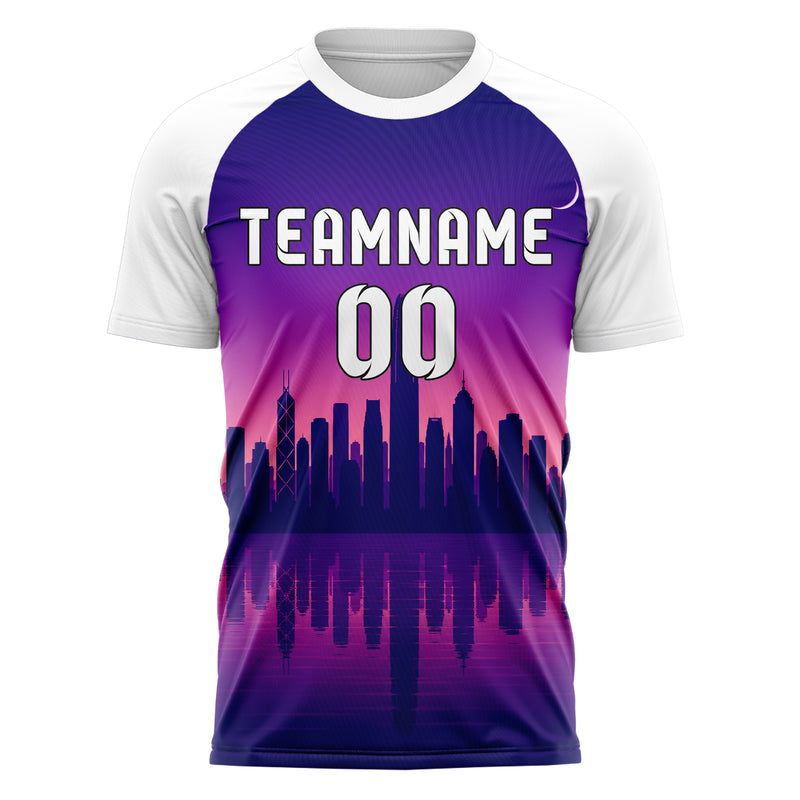 Lila Asian Skyline Design 15-0576 individuelles Fußballtrikot front