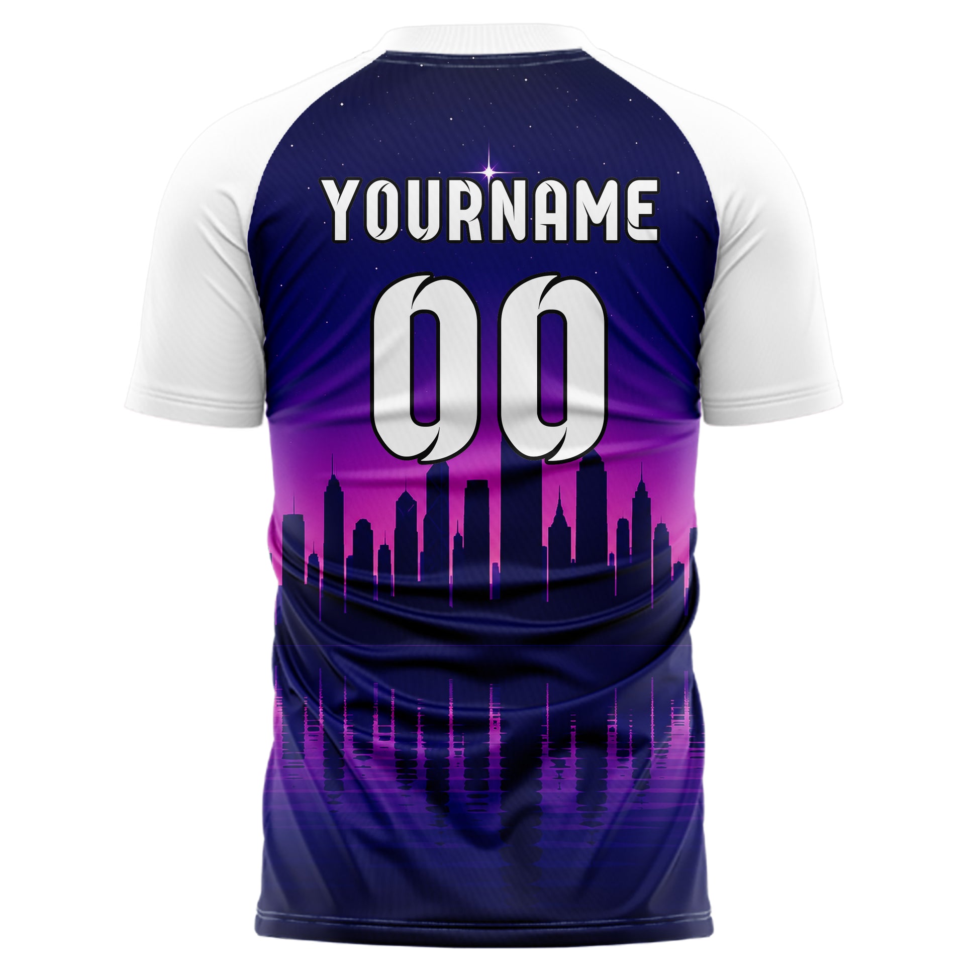 Marineblau Asian Skyline Design 15-0579 individuelles Fußballtrikot back