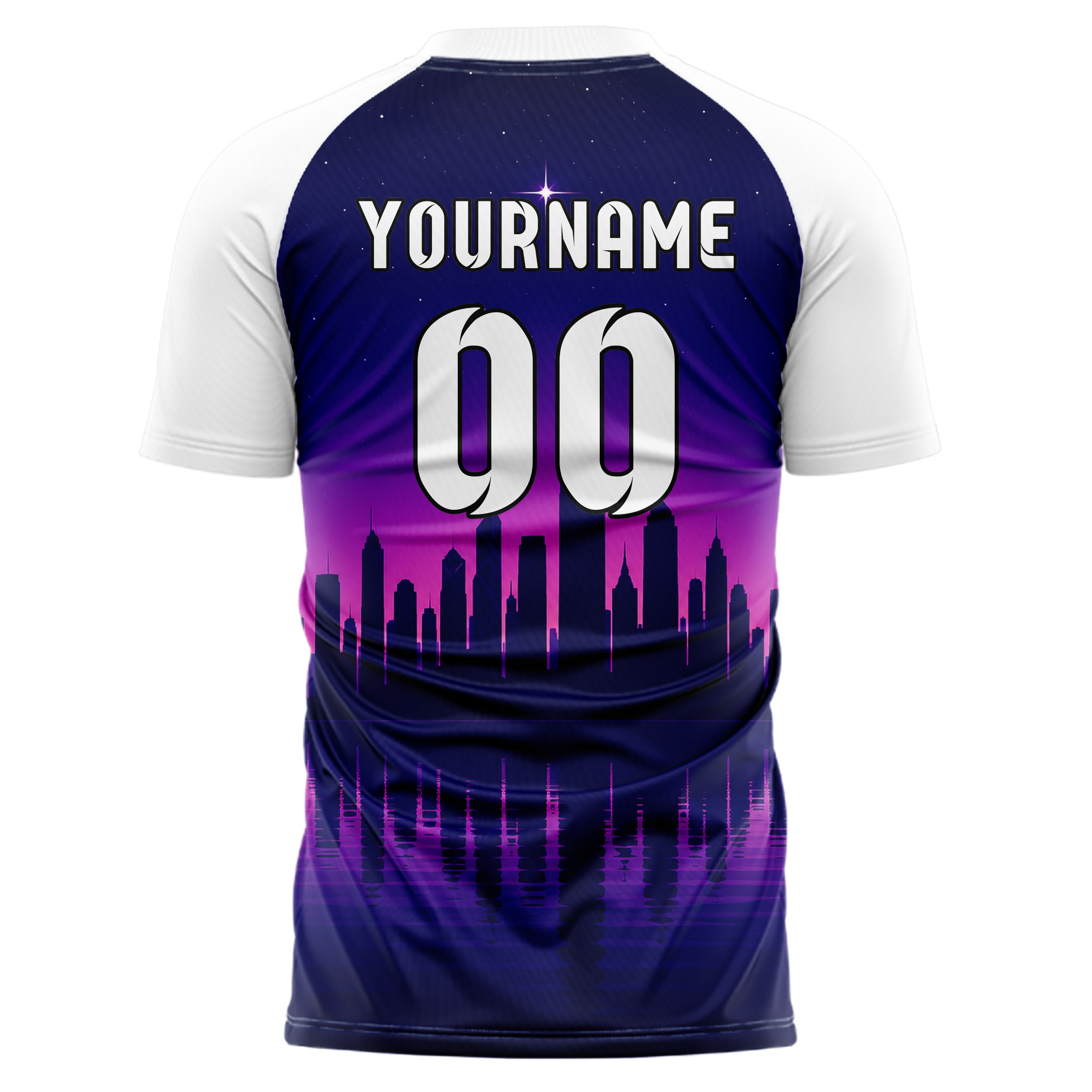 Marineblau Asian Skyline Design 15-0579 individuelles Fußballtrikot back